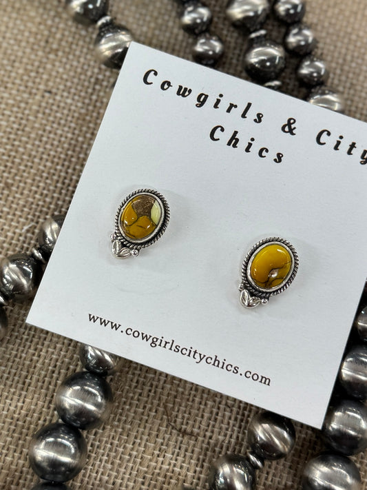 Honey Dahlia Stud Earrings