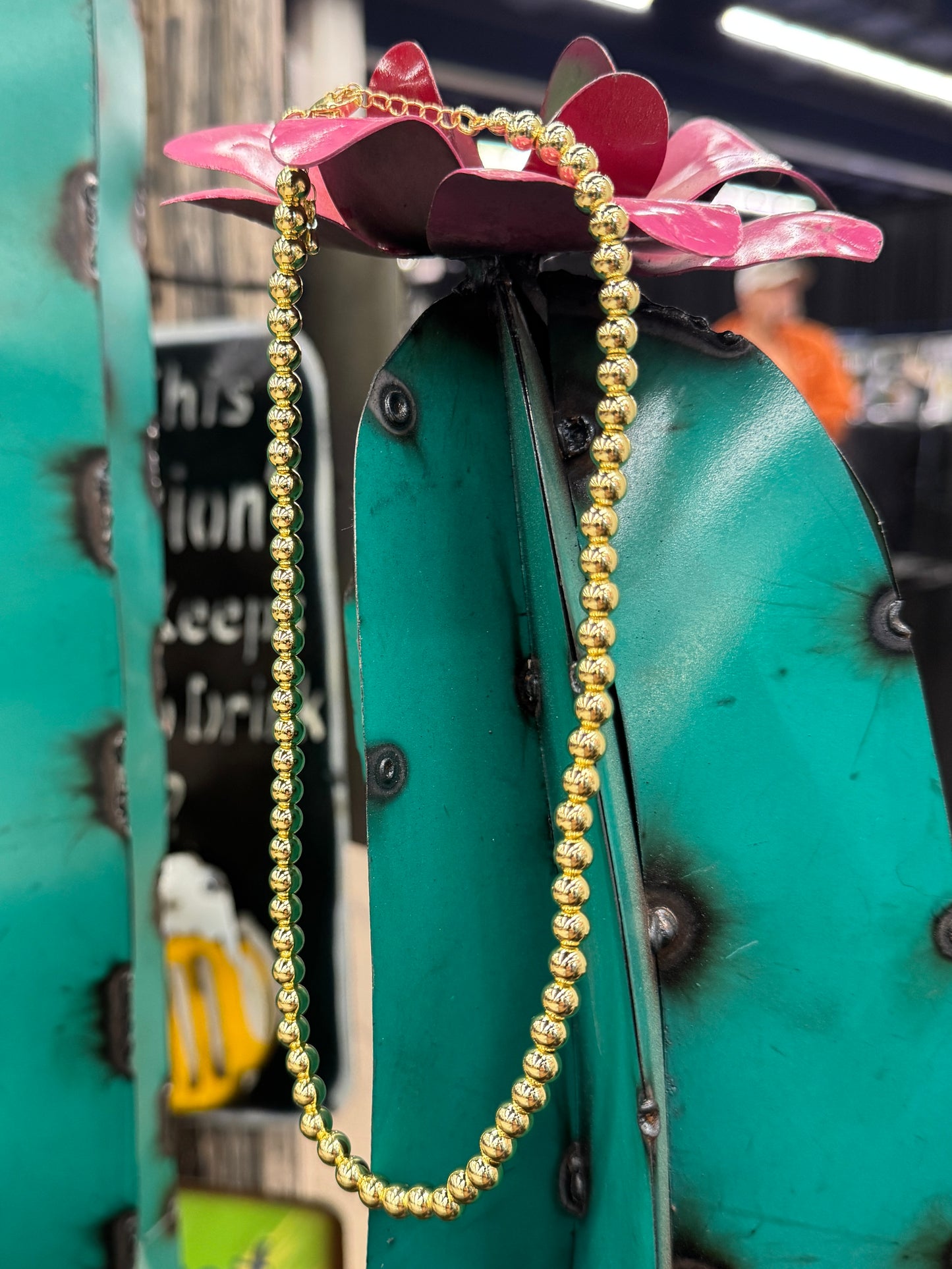 Plain Gold Beaded Necklace