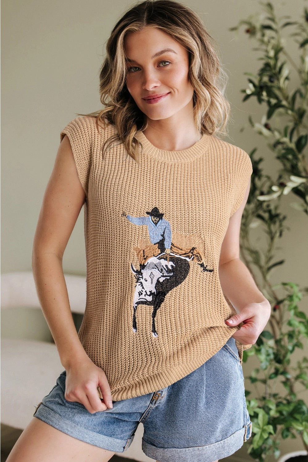 Buckin' Bull Sleeveless Sweater Tank