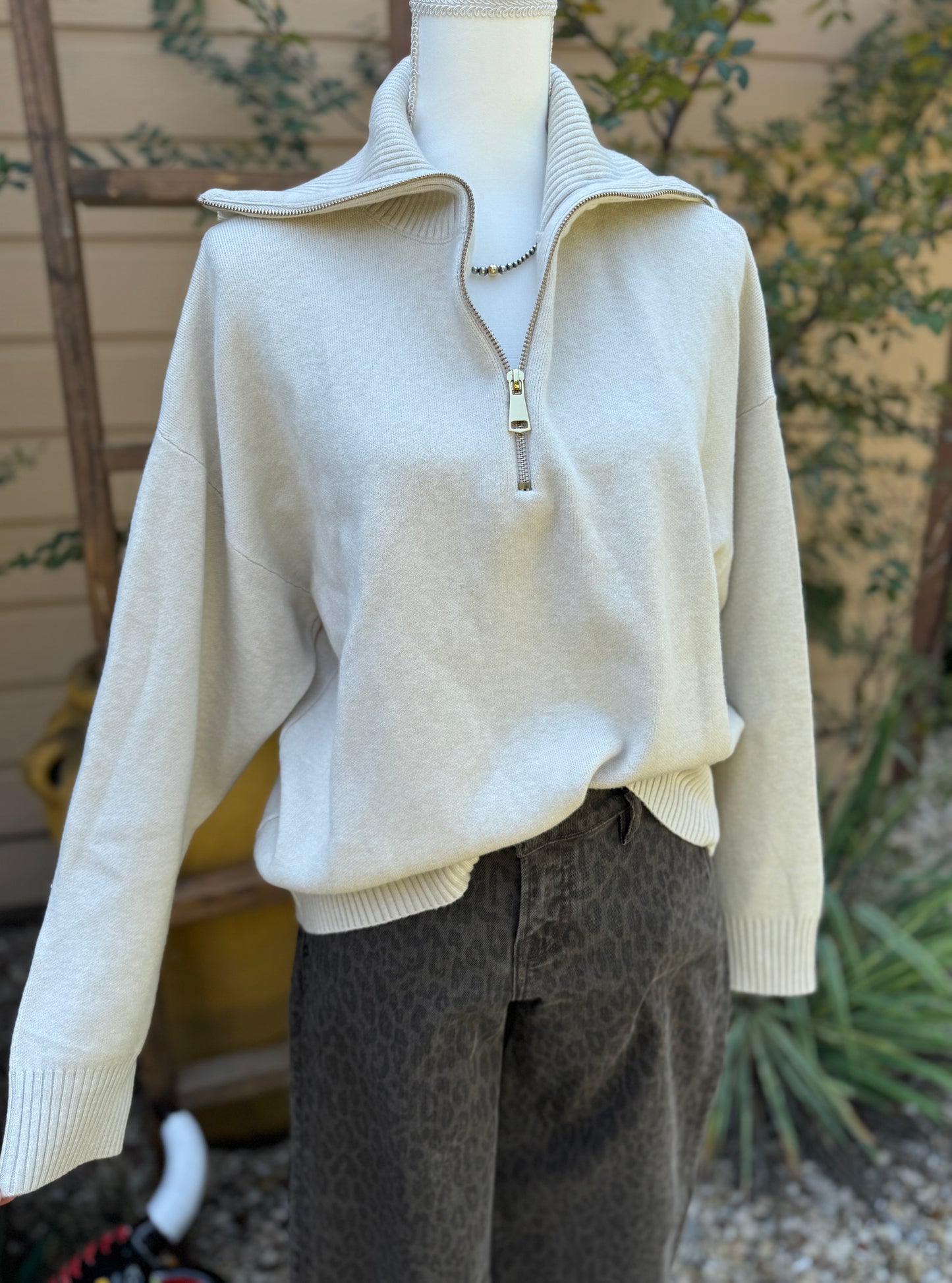Quarter Zip Collared Sweater