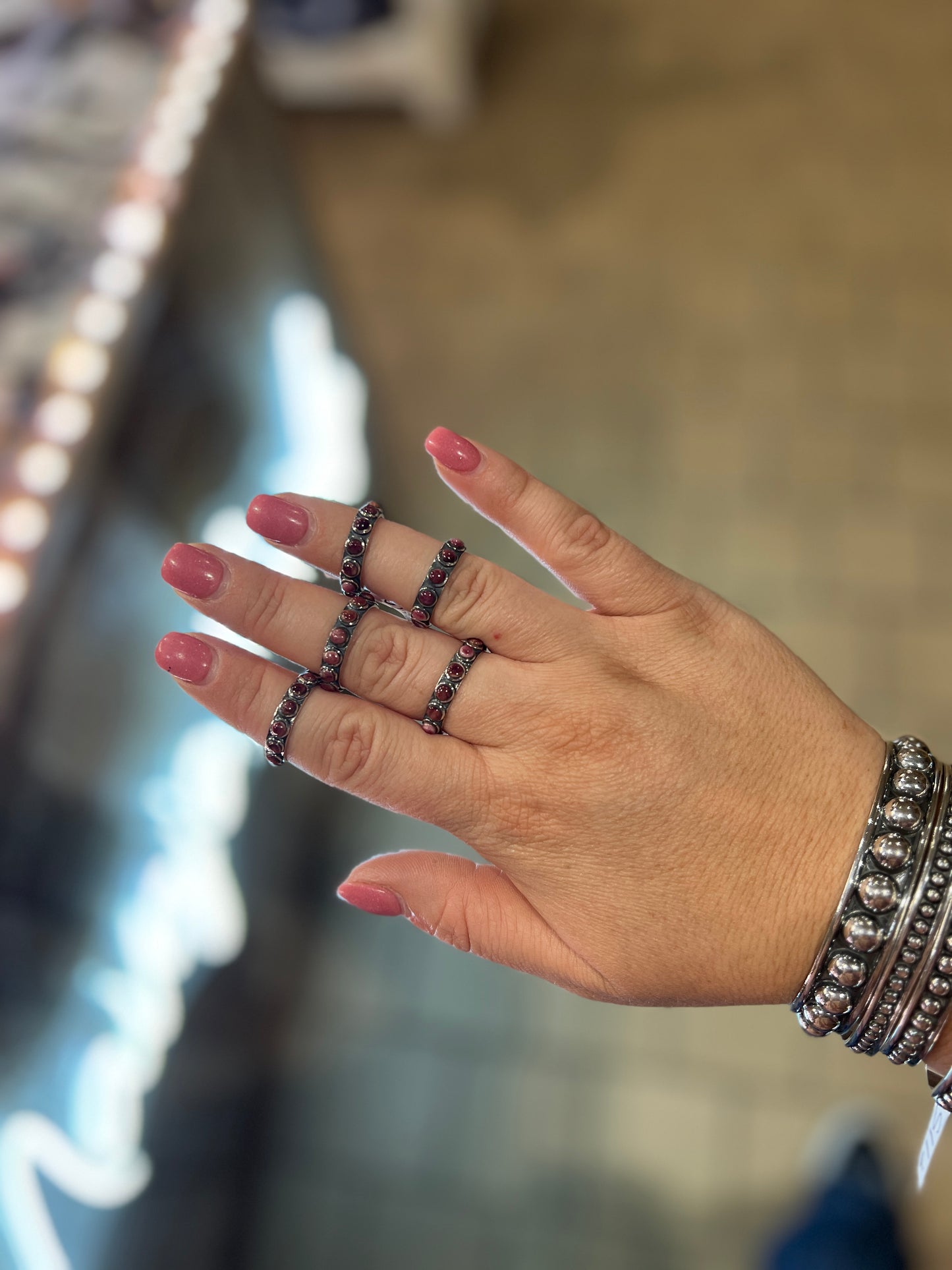 Purple Spiny Stud Band Ring