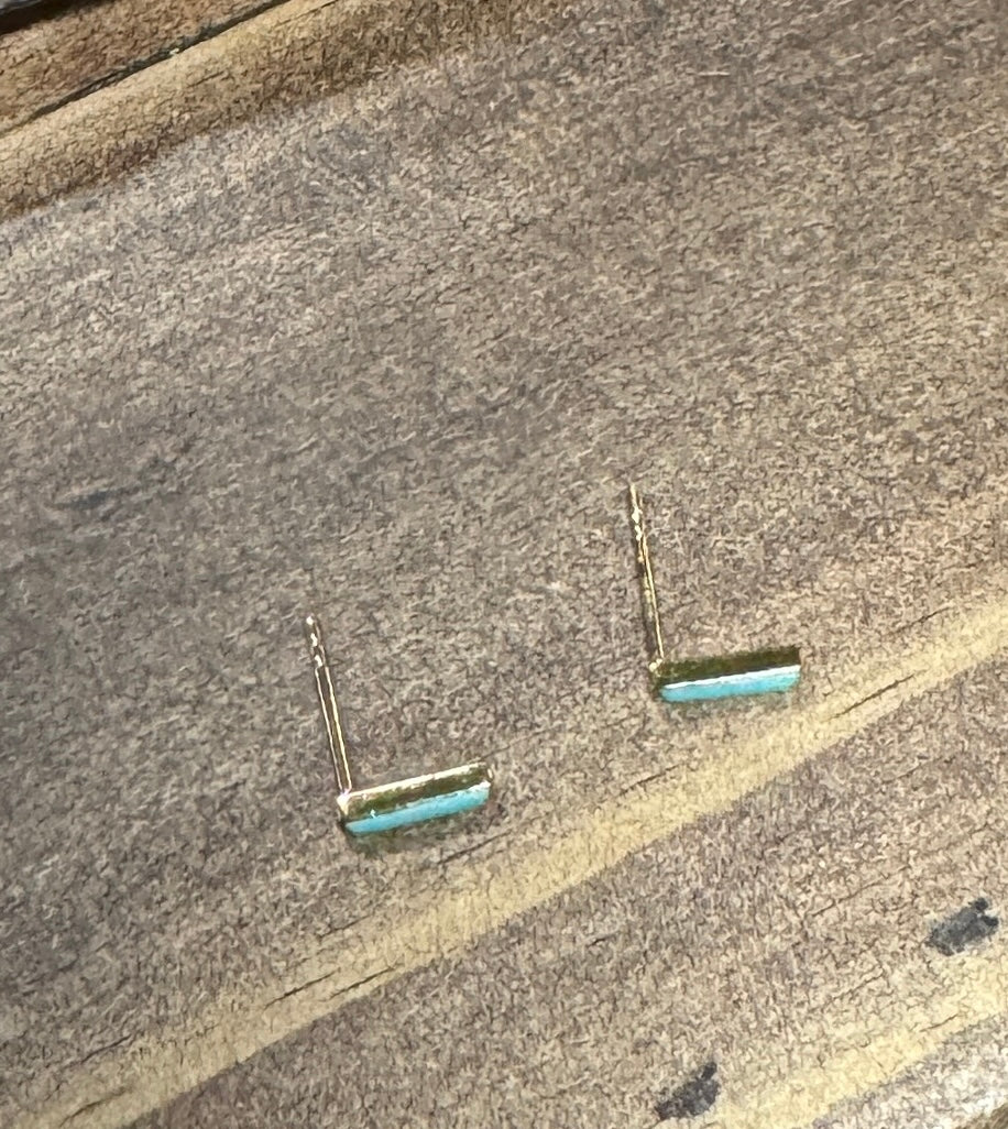 Skinny Drop Gold Stud Earrings