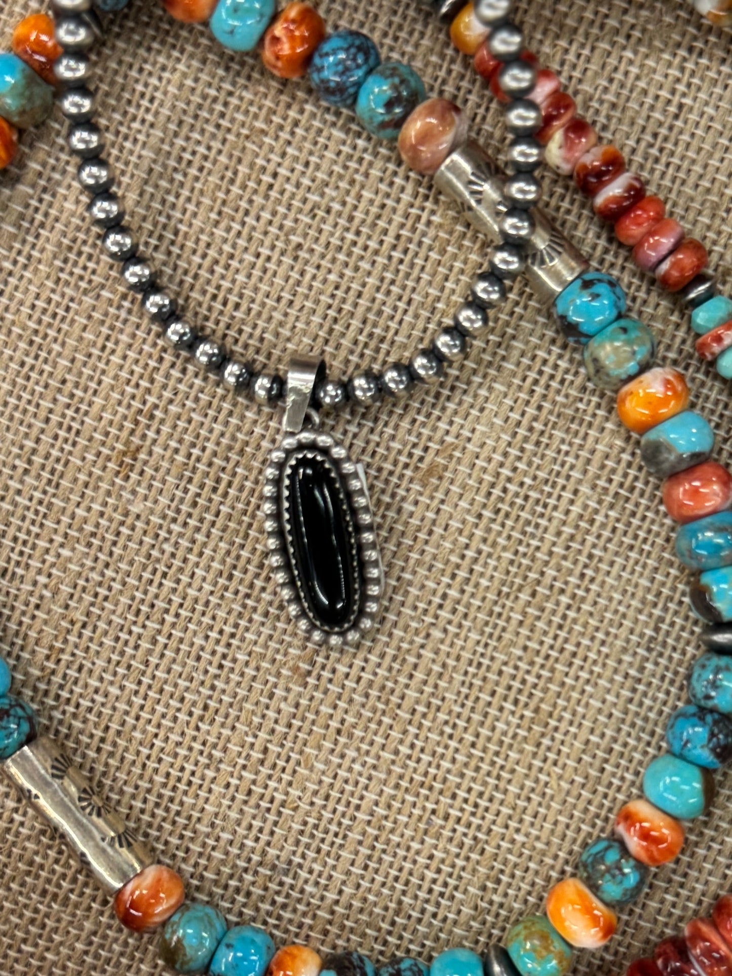 Black Onyx Silver Pendent
