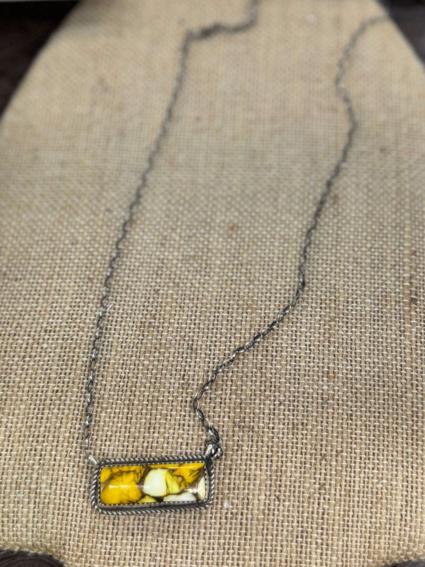 Honey Dahlia Silver Bar Necklace