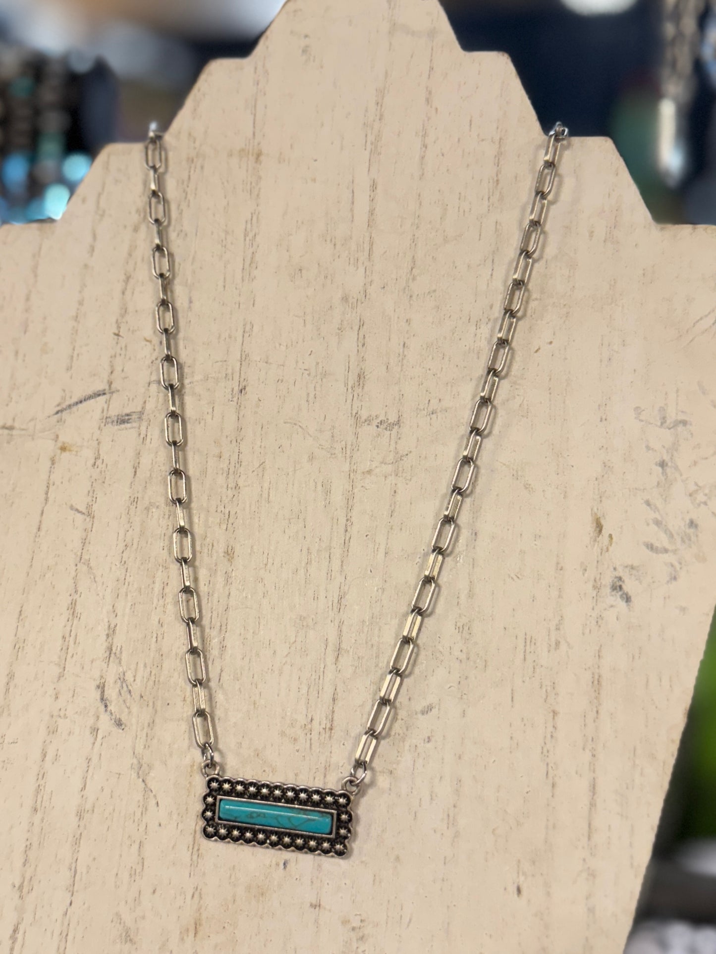 Turquoise Bar Necklace