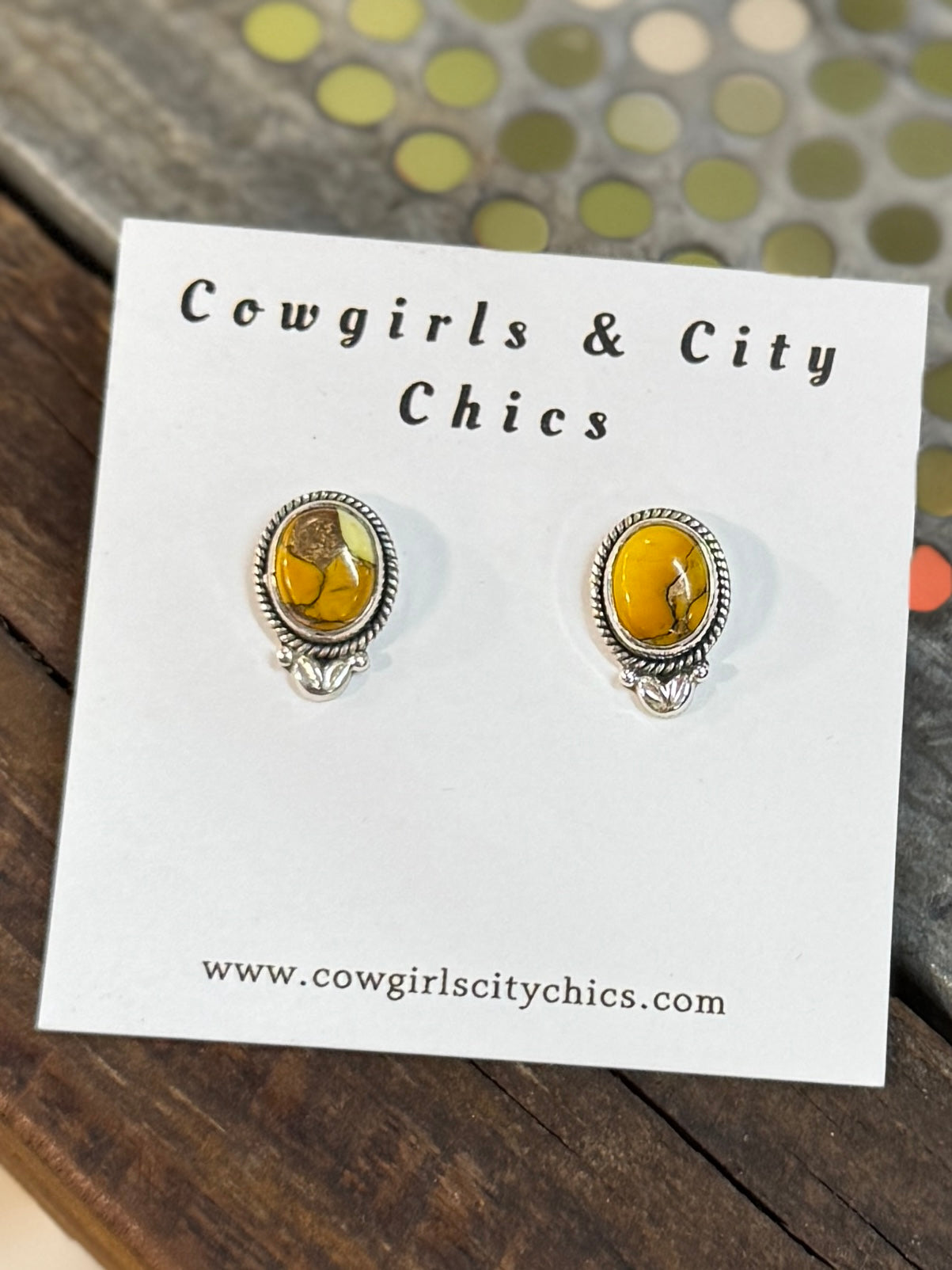 Honey Dahlia Stud Earrings