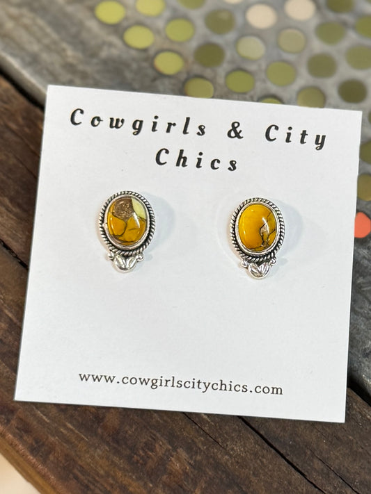 Honey Dahlia Stud Earrings