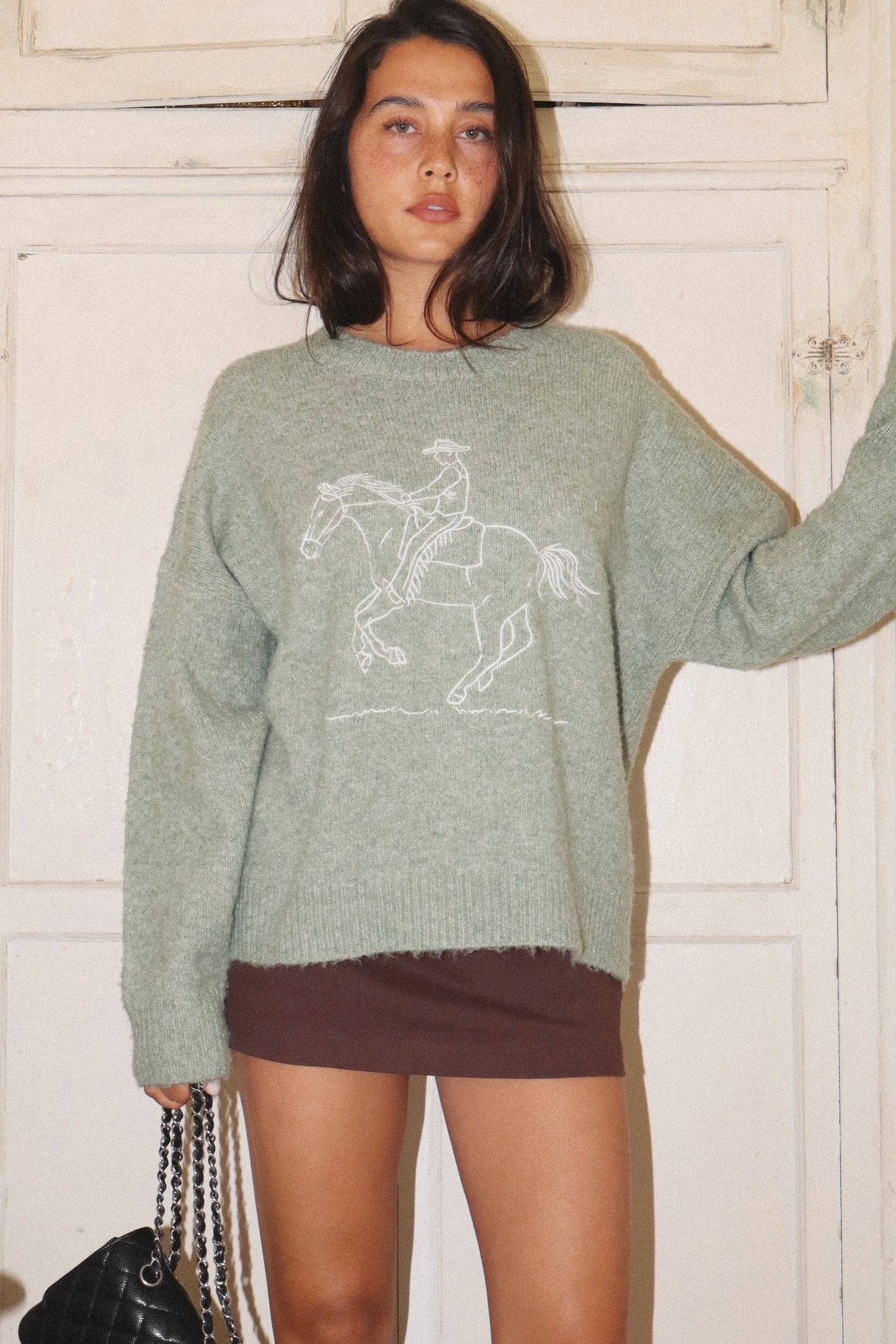 Embroidered Cowboy Sweater