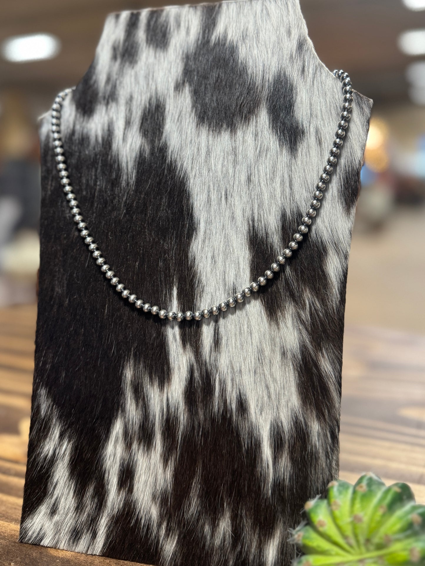 5mm Sterling Silver Navajo Pearl Necklace