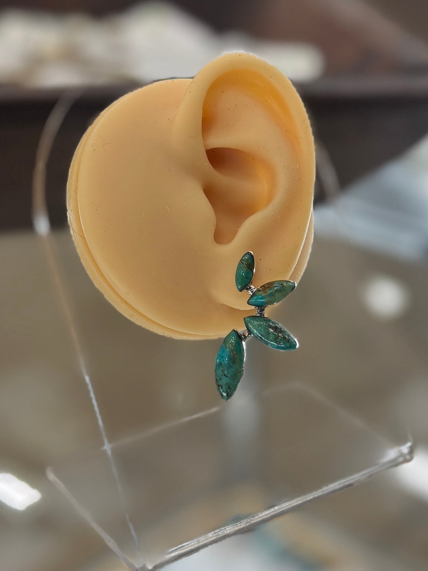 Side Cluster Silver Earrings