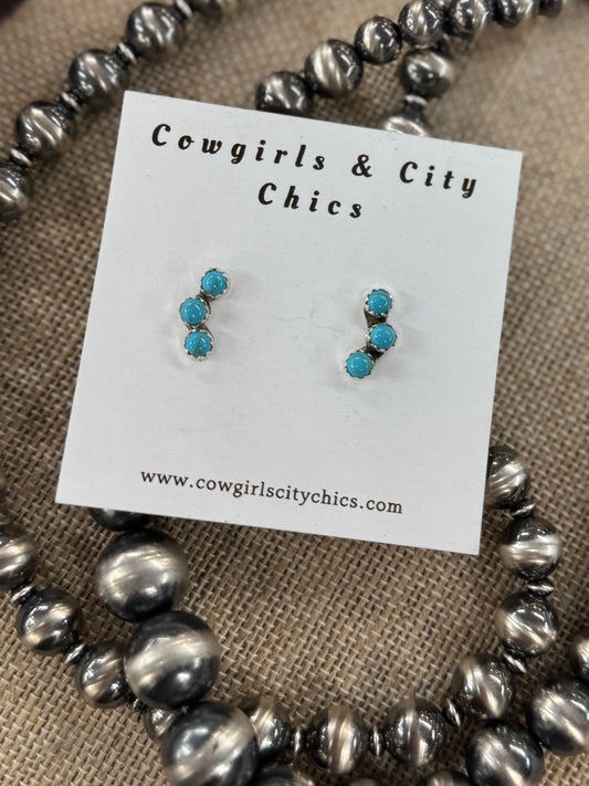 Small Curved Silver Earrings