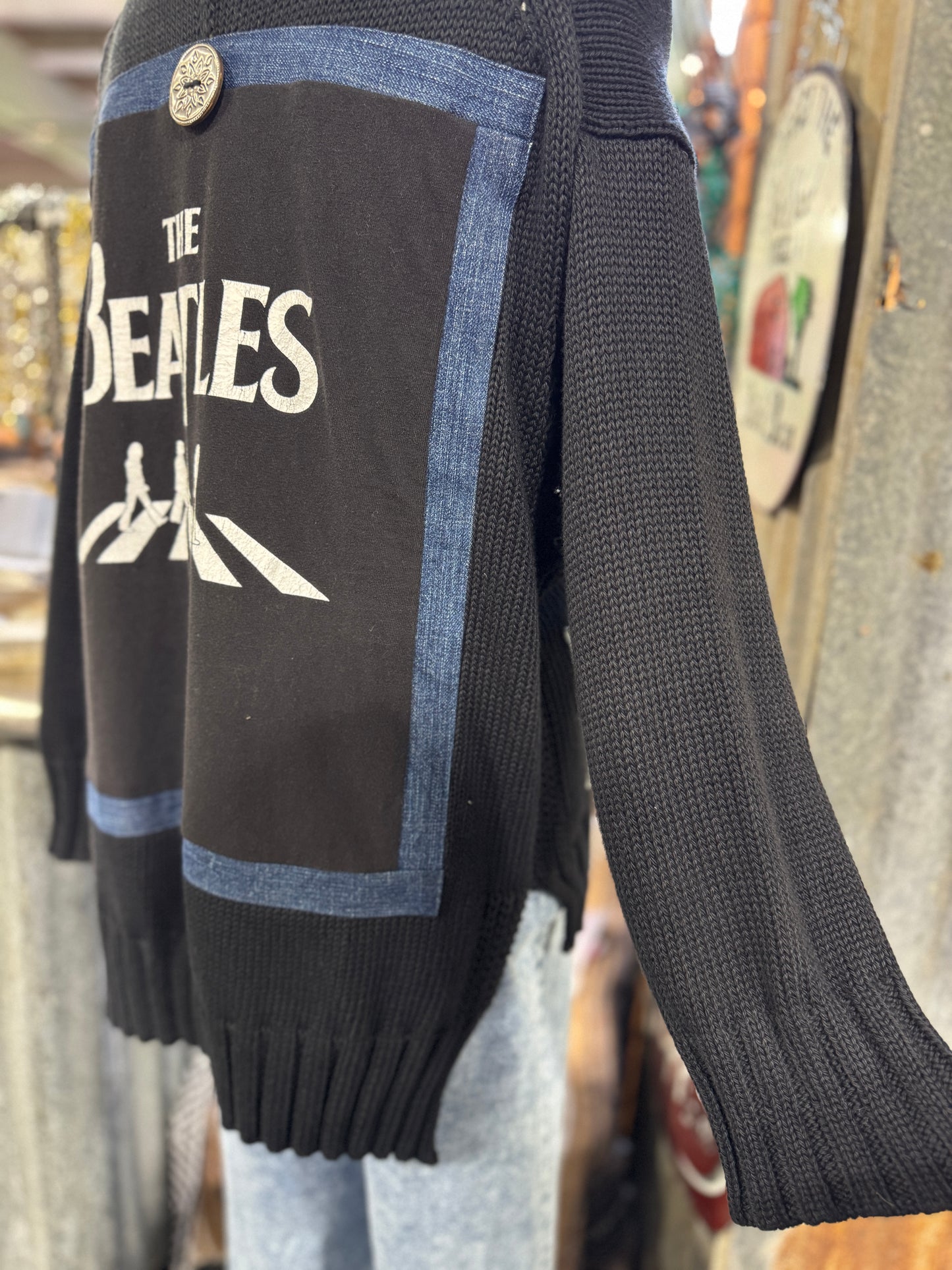 Up-Cycled Beatles Cardigan
