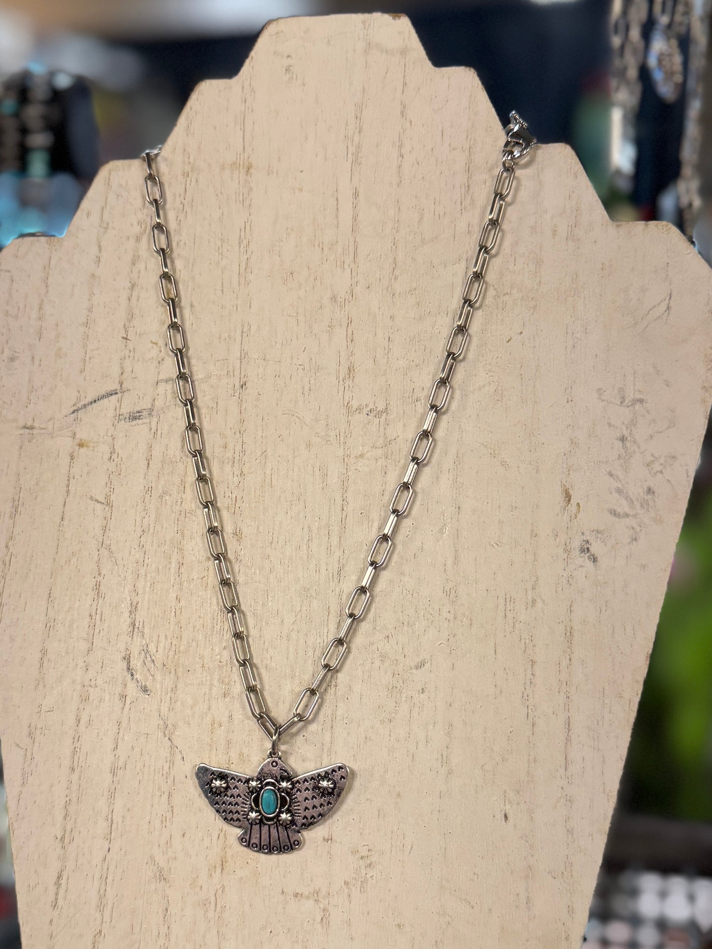 Turquoise Thunderbird Necklace
