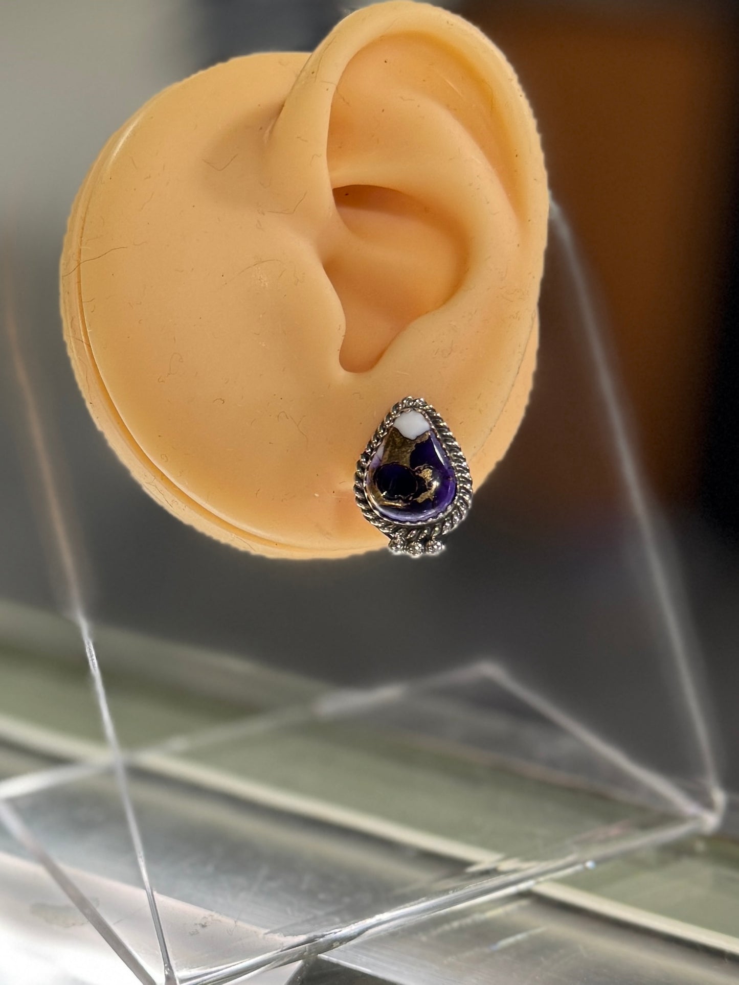 Lavender Dahila Stud Earrings