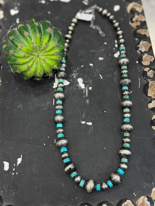 {Houston} Turquoise & Pearl Necklace