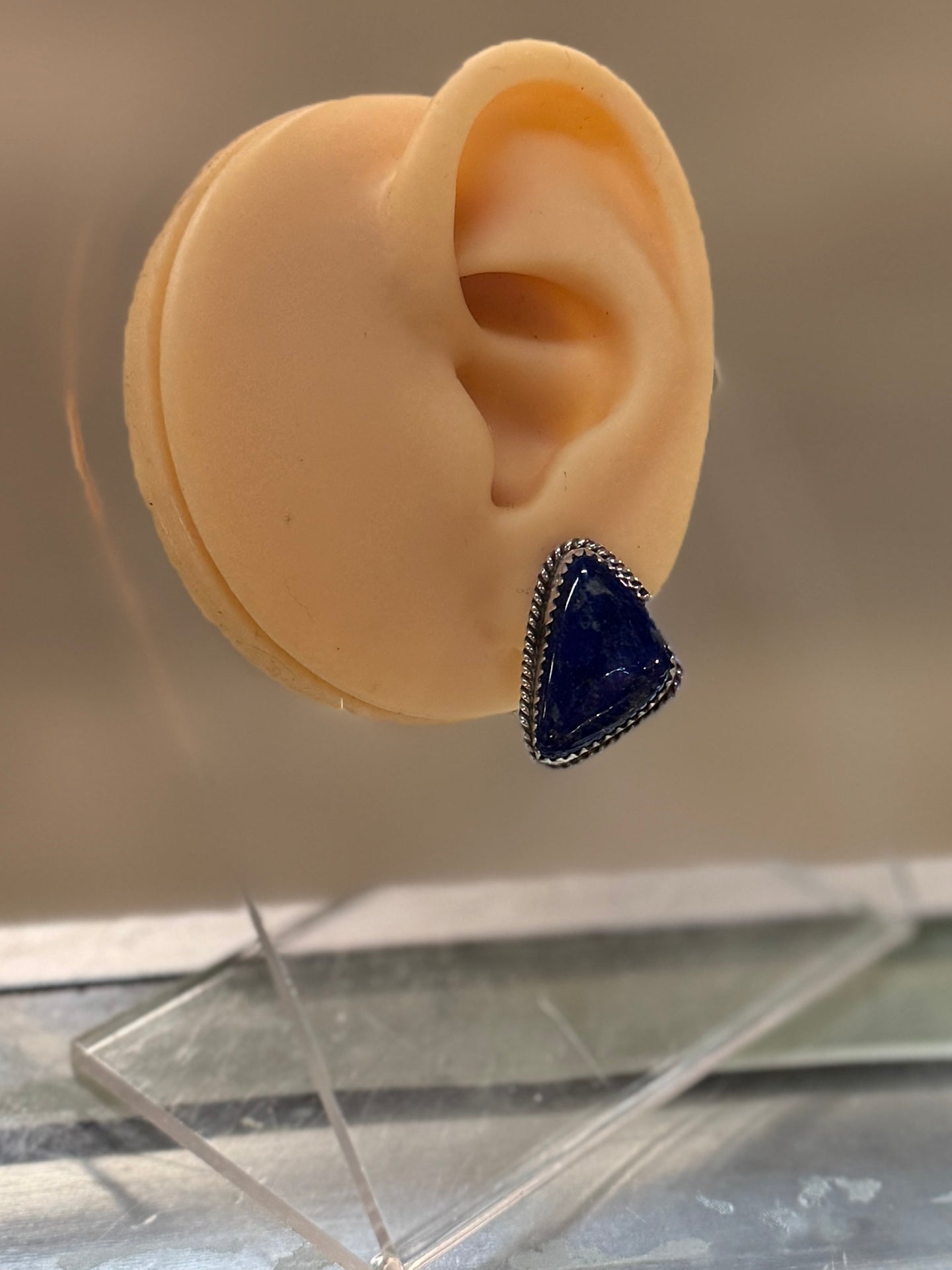 Lapis Silver Stud Earring