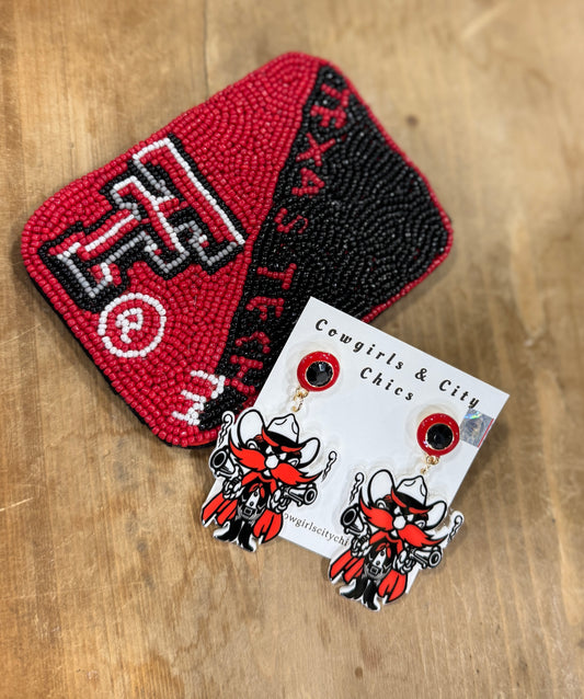 Texas Tech Raider Red Earrings
