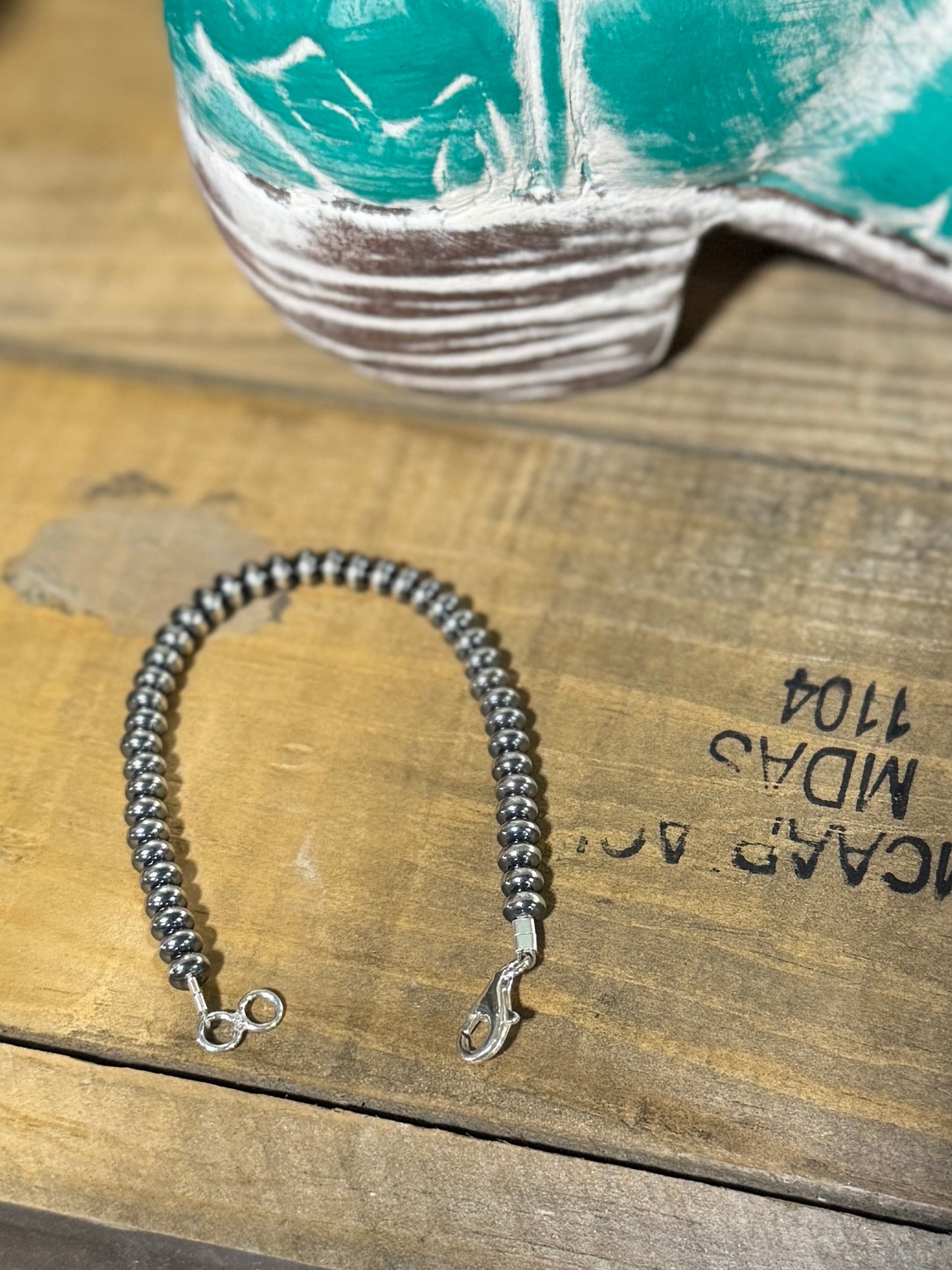 {Space Cowgirl} Rondelle-Spacer Pearl Bracelet