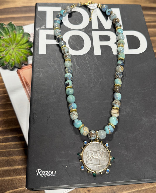 {Desert Skies} Equestrian Coin Necklace