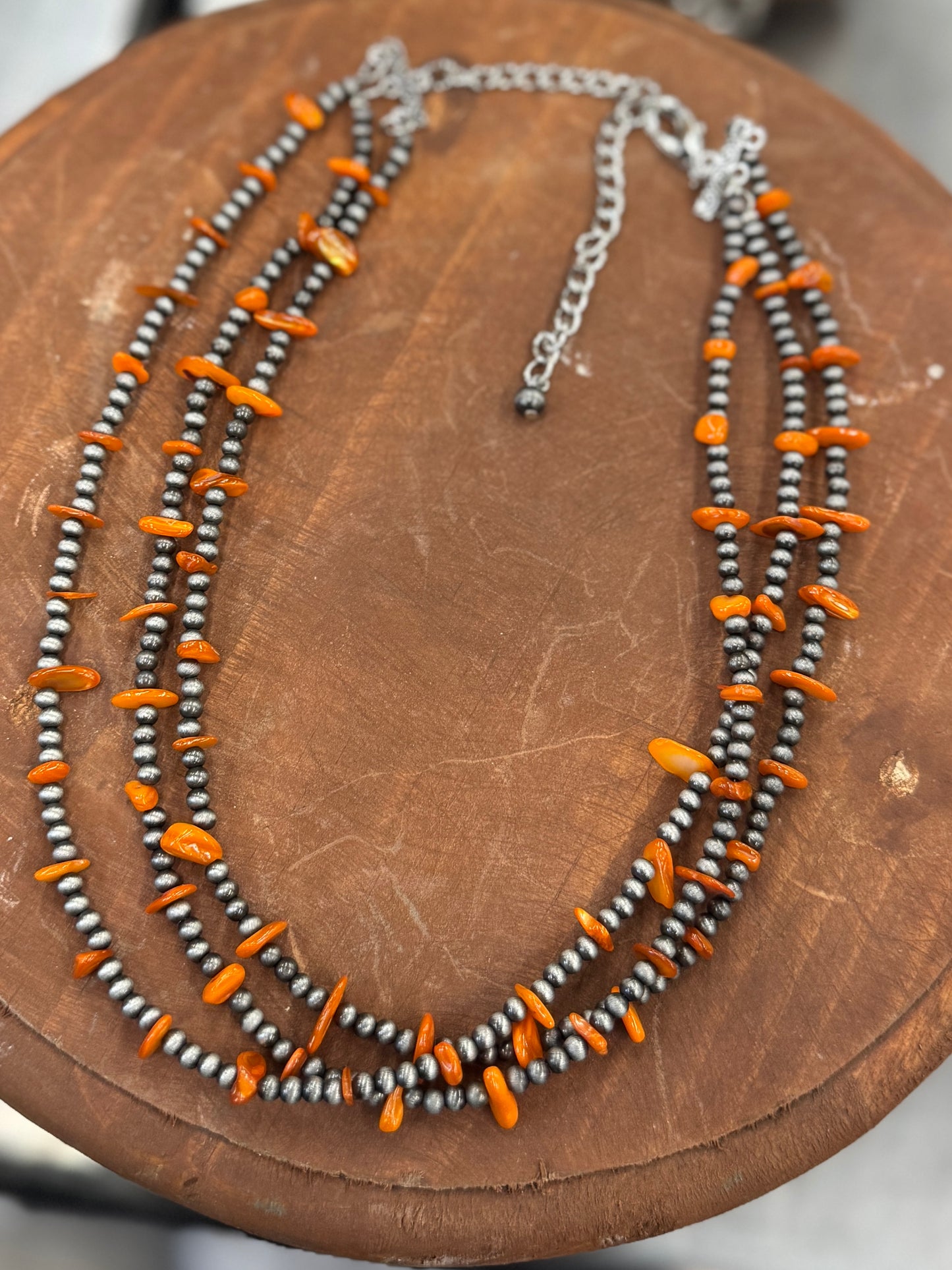 Triple Strand Spiny Necklace