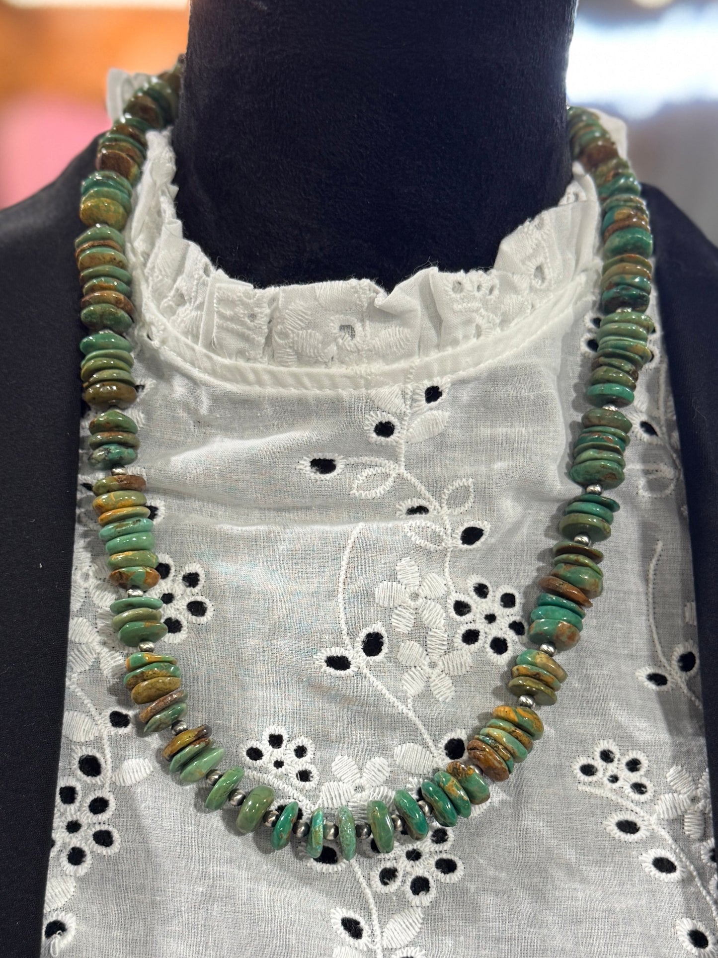 {Green} Kingman Disc Layered Necklace