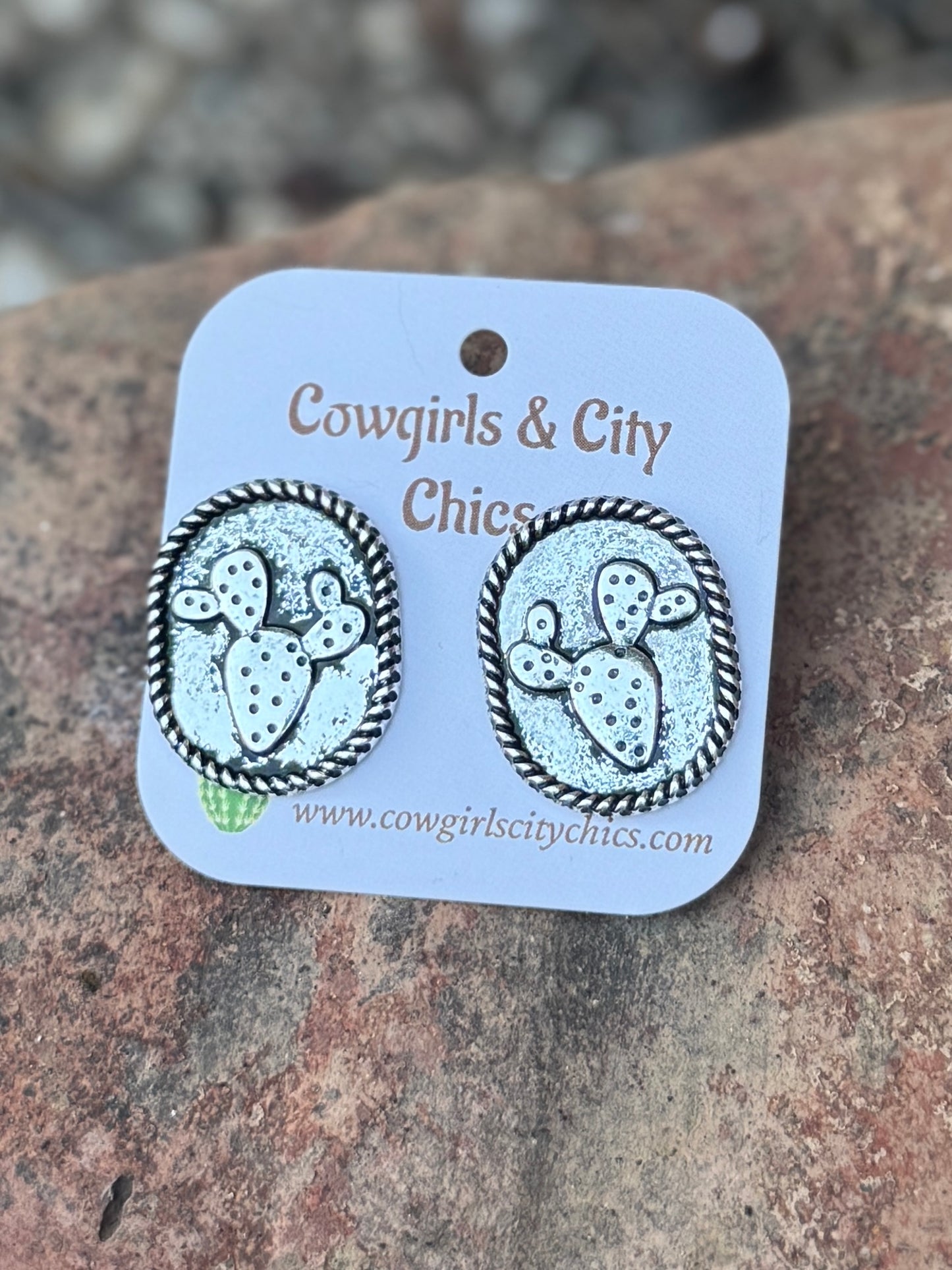 Stamped Cactus Earrings