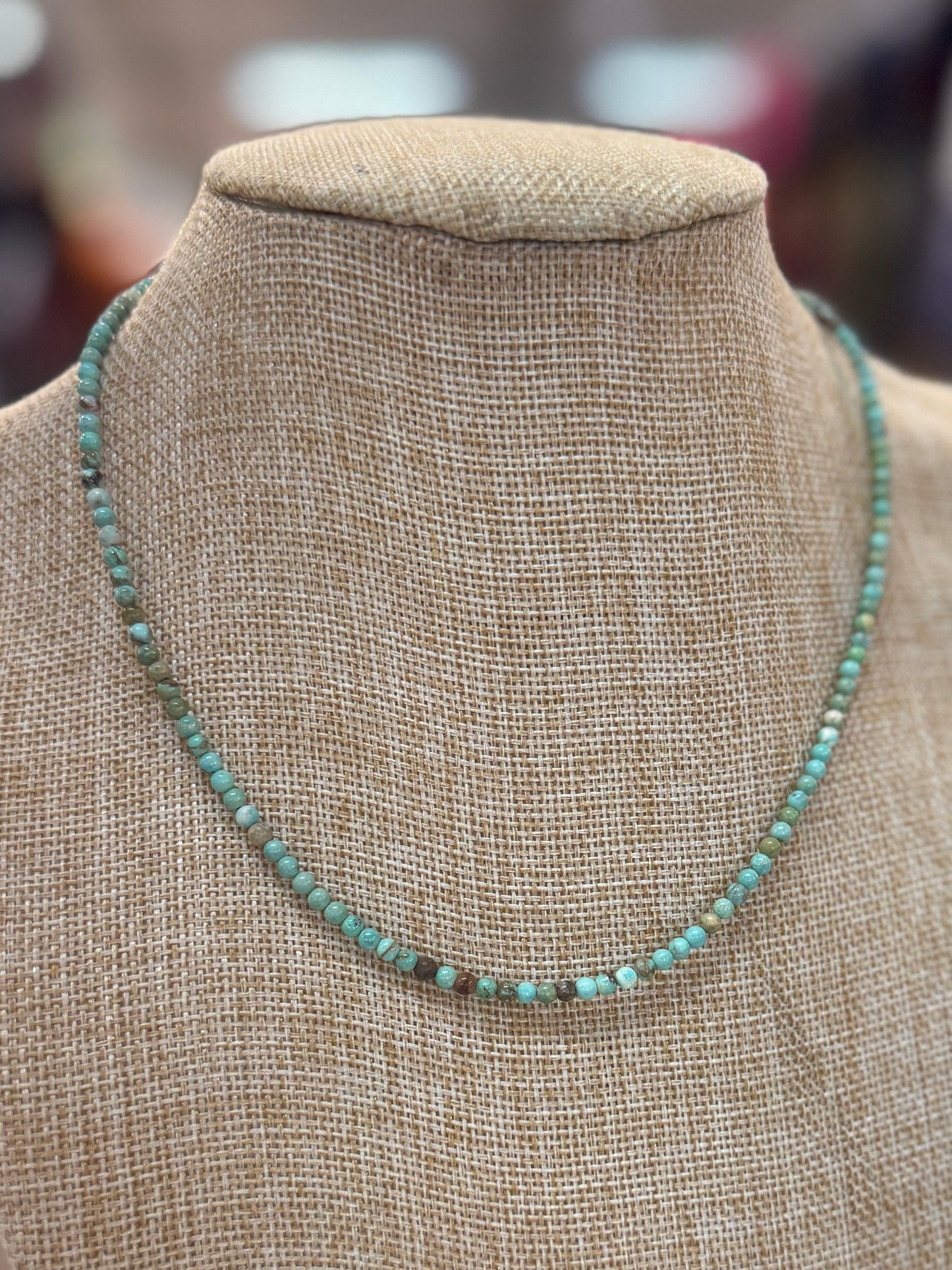 Small {Howdy} Turquoise Beaded Necklace