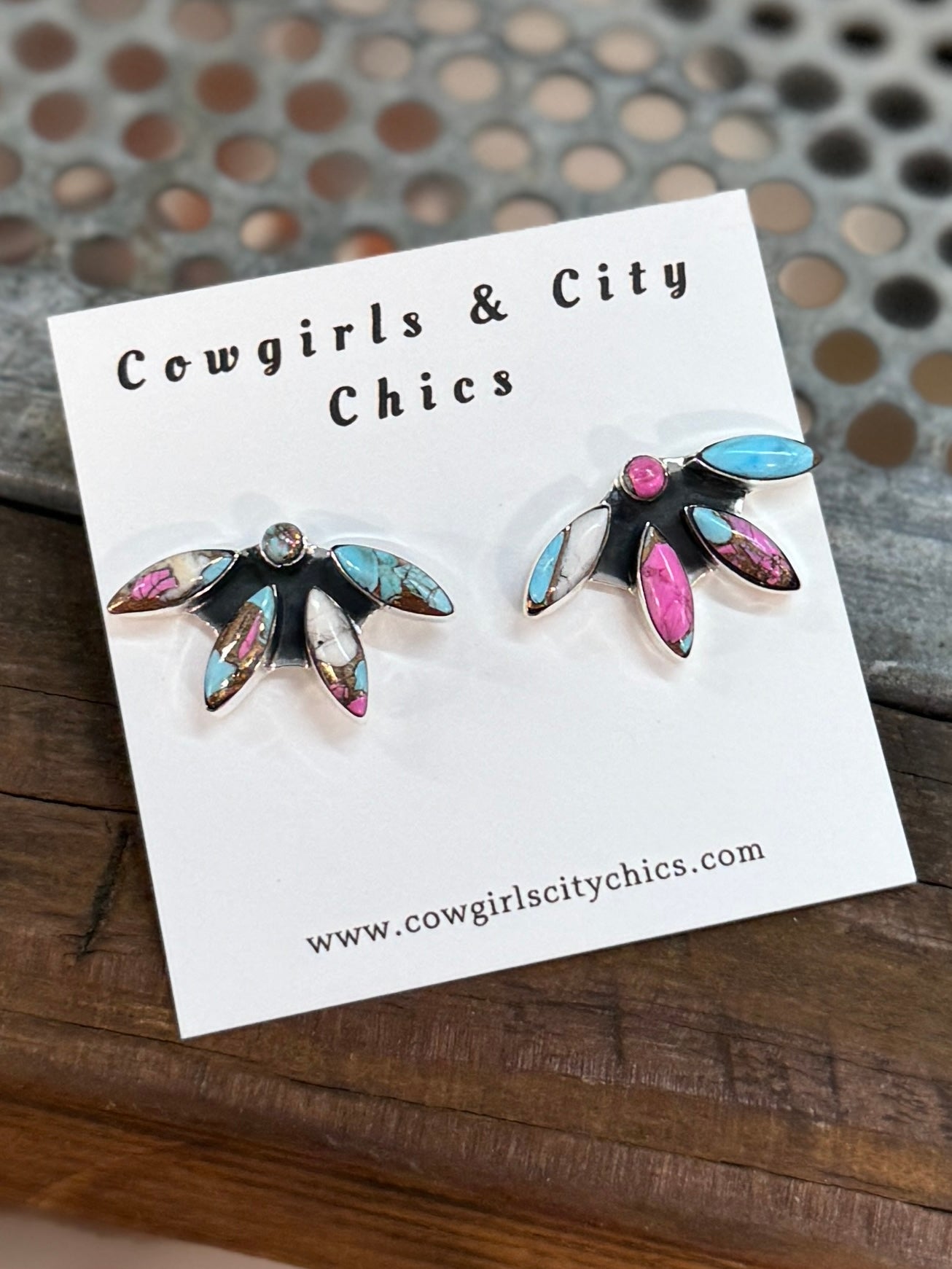 Cotton Candy Flower Drop Studs