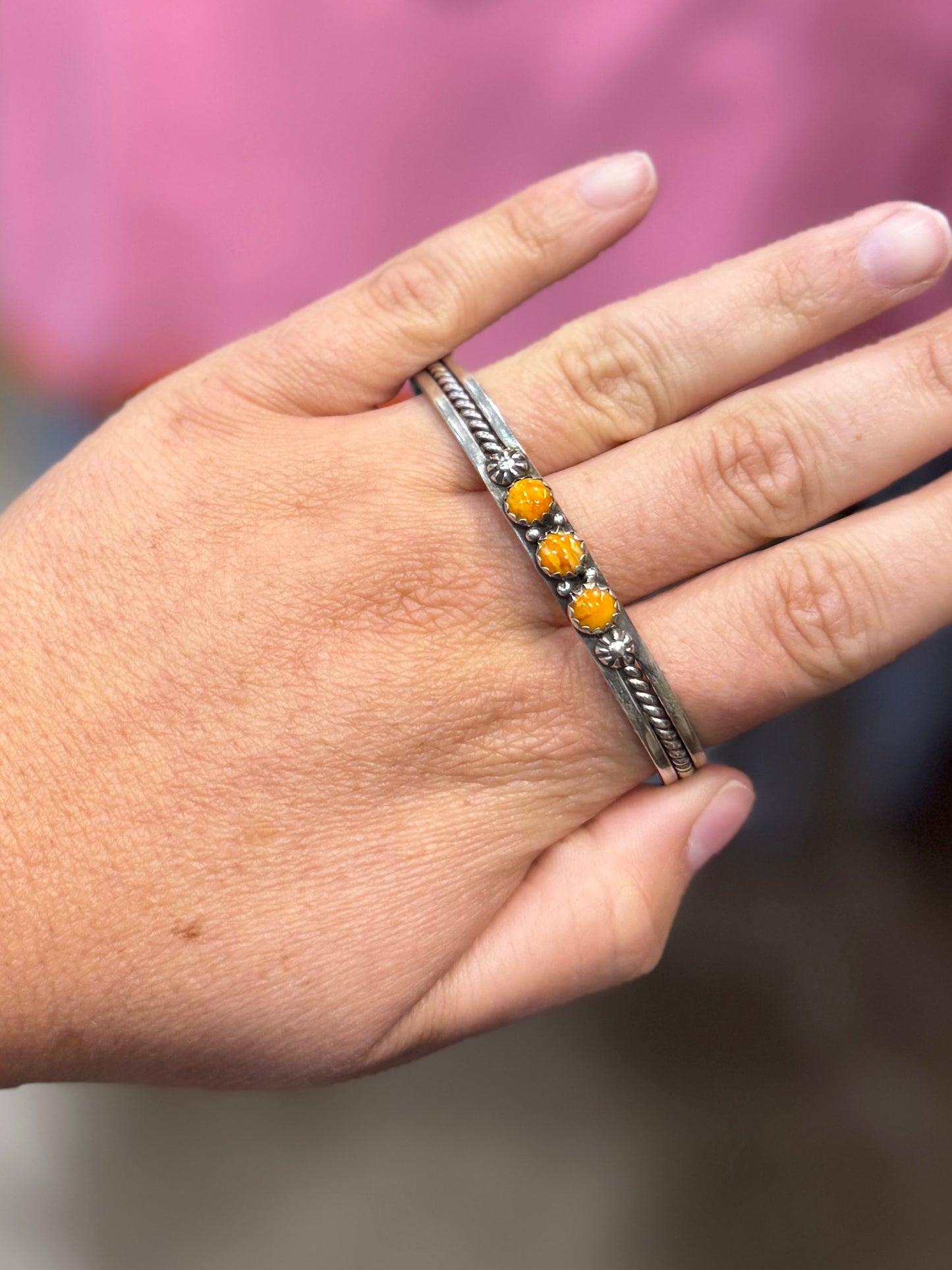 3 Stone Spiny Oyster Cuff