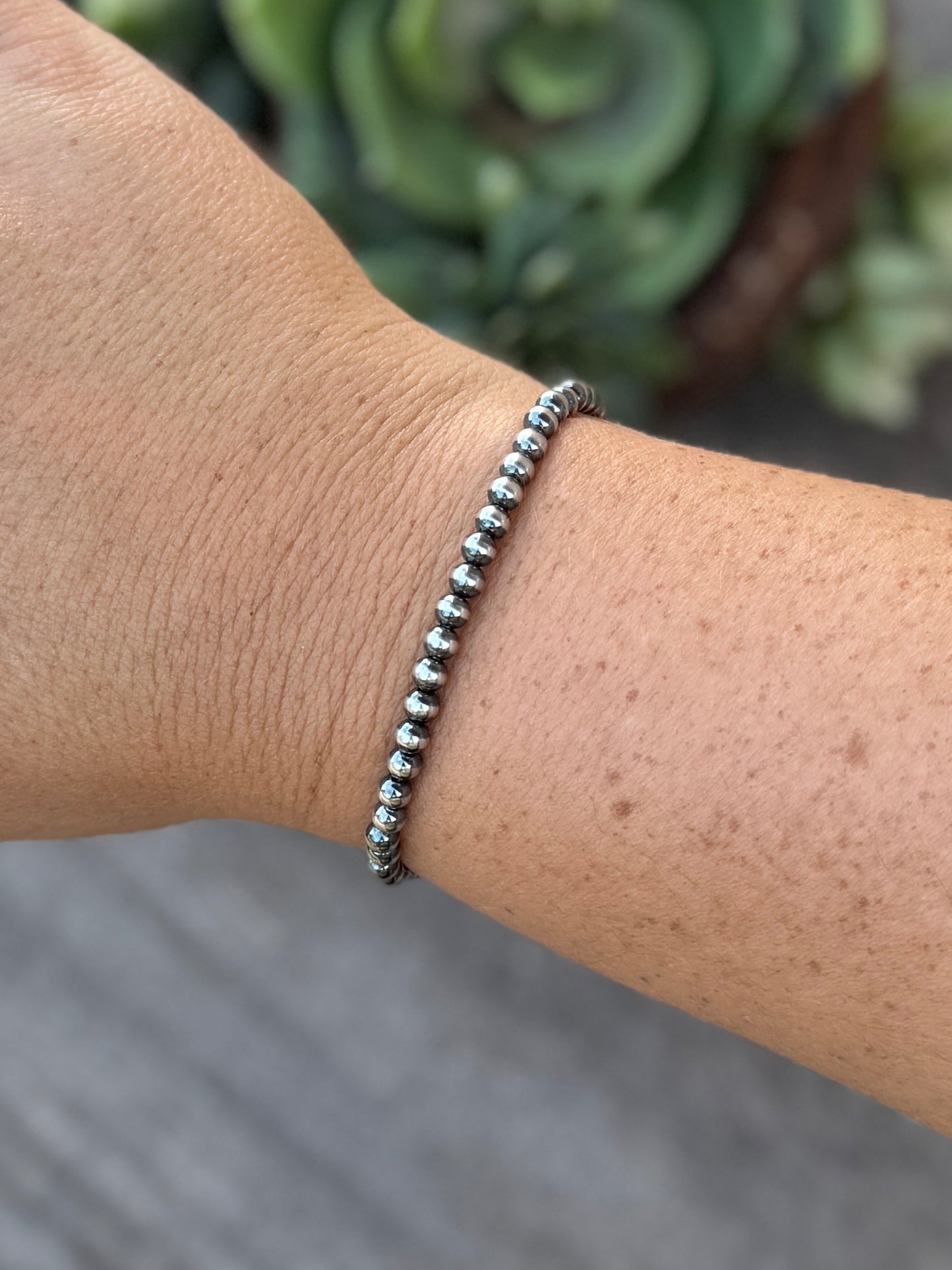 4mm Sterling Silver Pearl Bracelet (STRETCH) - Cowgirls & City Chics