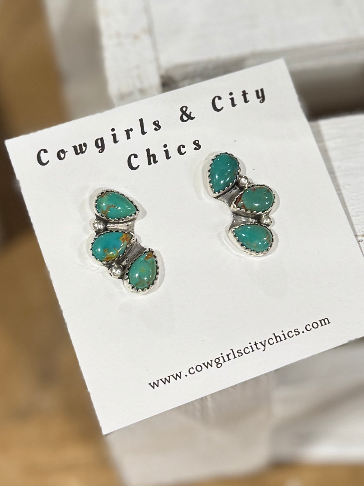 Kingman Teardrop Side Cluster Earring