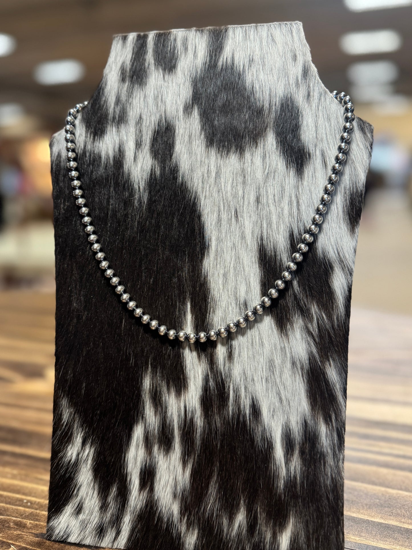 6mm Sterling Silver Navajo Pearl Necklace