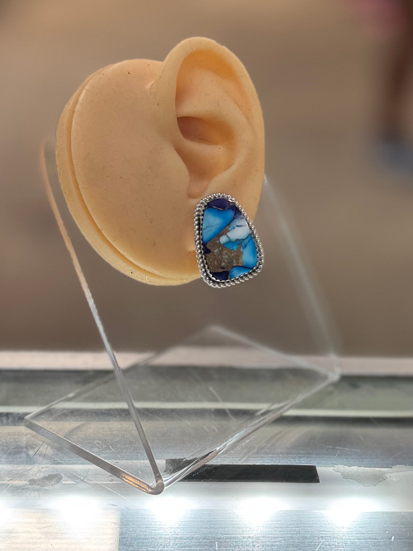 Lavender Dahlia Studs