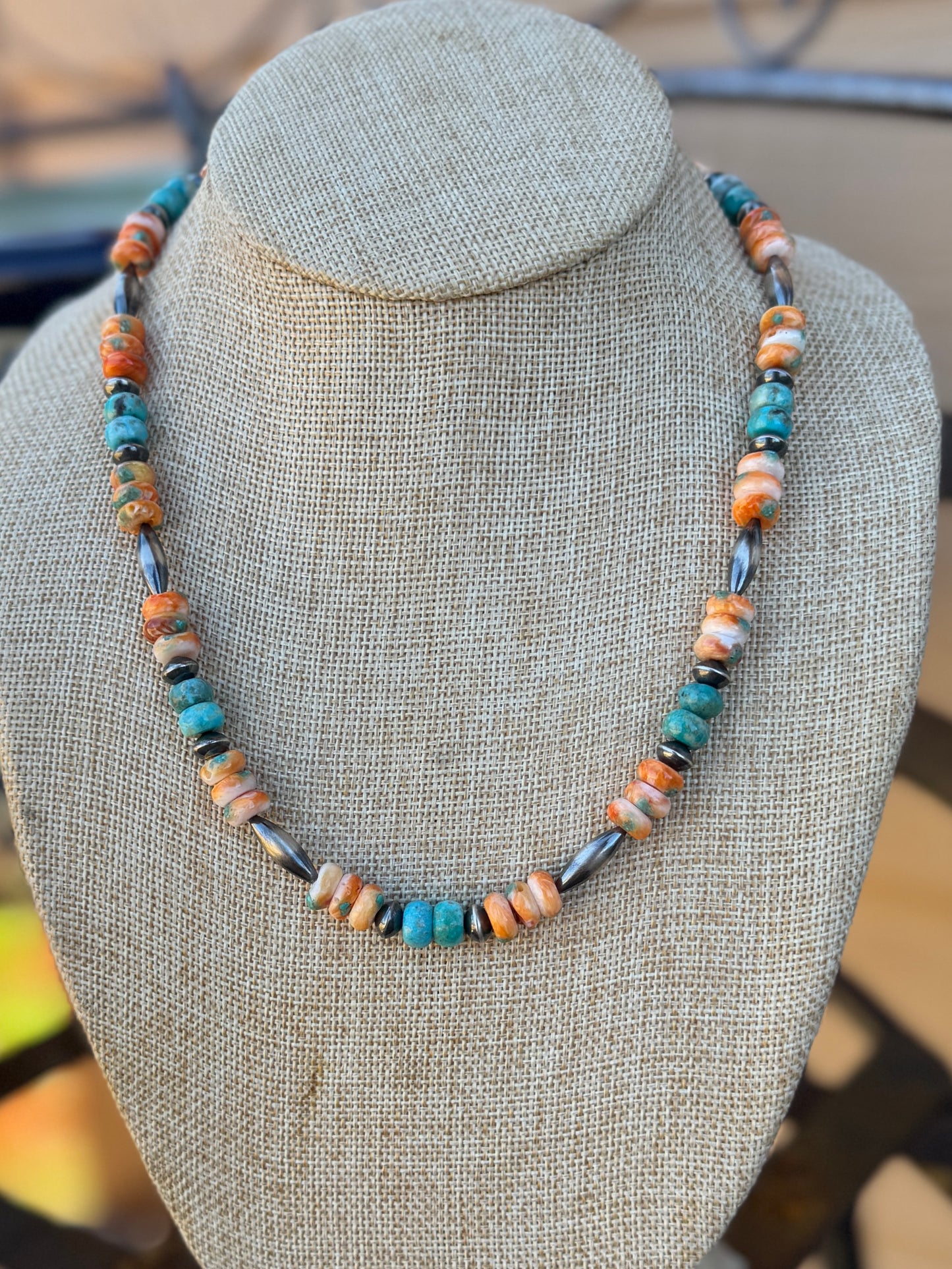 {Whitney} Turquoise & Spiny Necklace