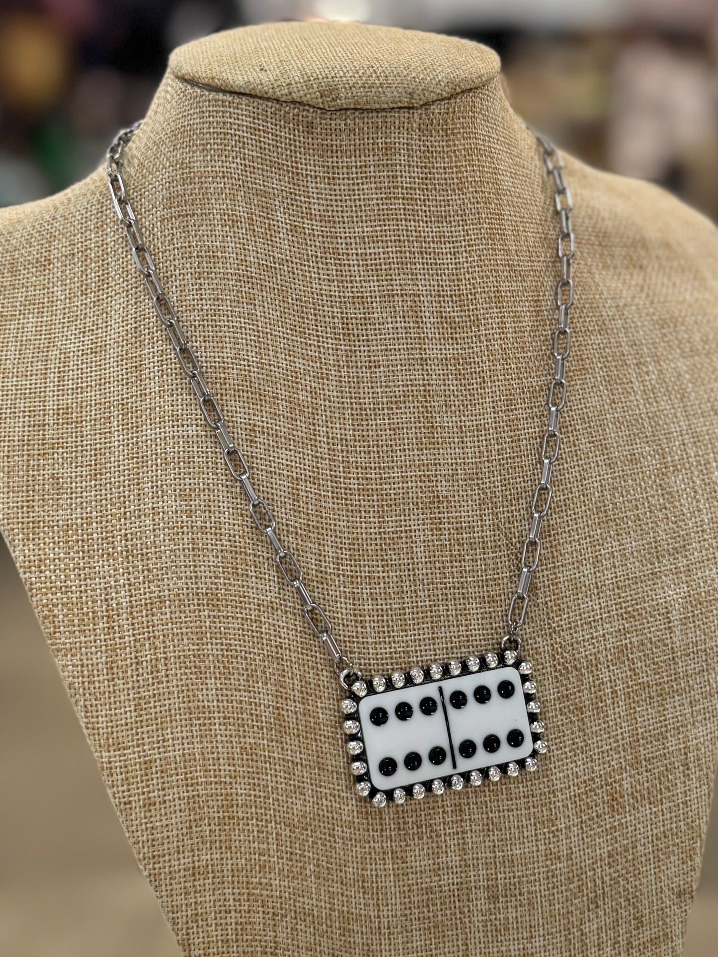 White Domino Necklace