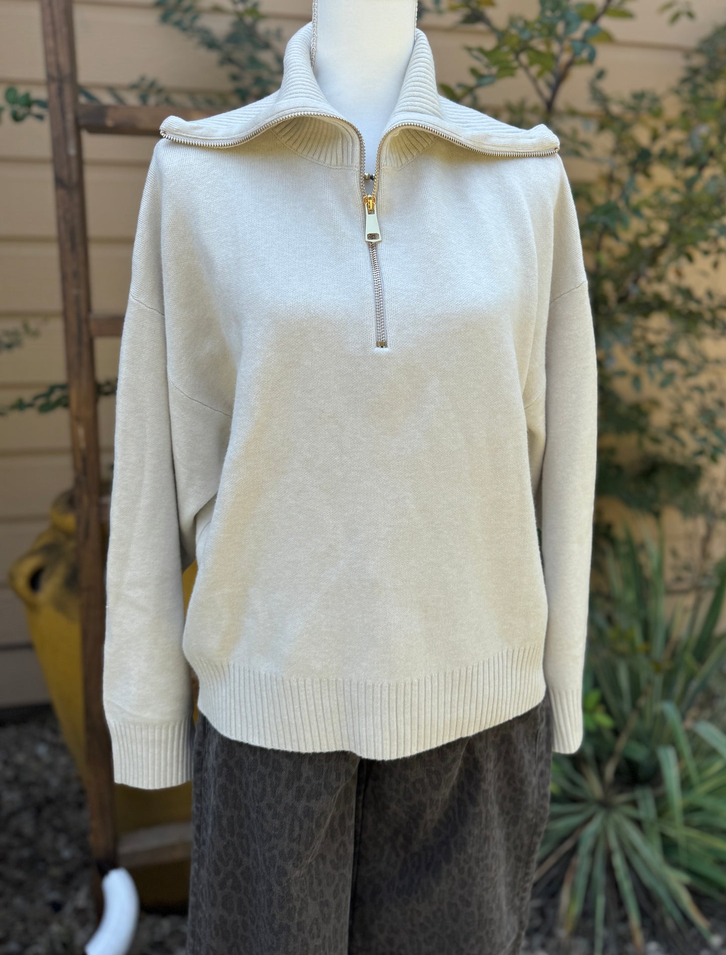Quarter Zip Collared Sweater