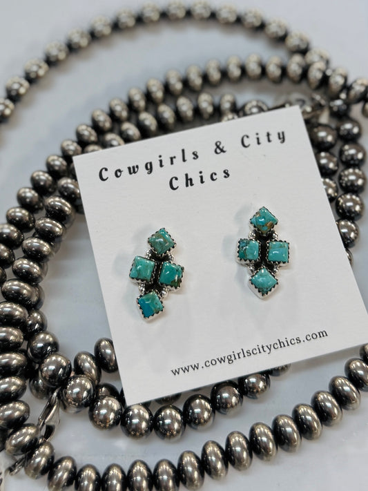 Kingman Square Stud Earrings