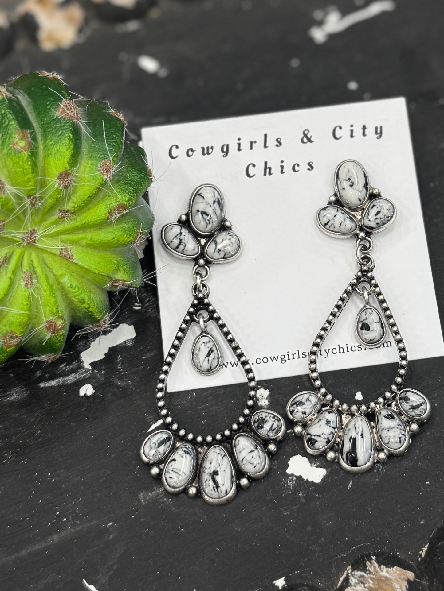 Chandelier {White} Earrings