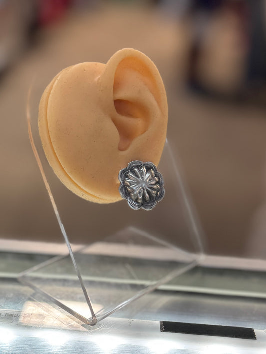 Plain Small Silver Concho Earrings