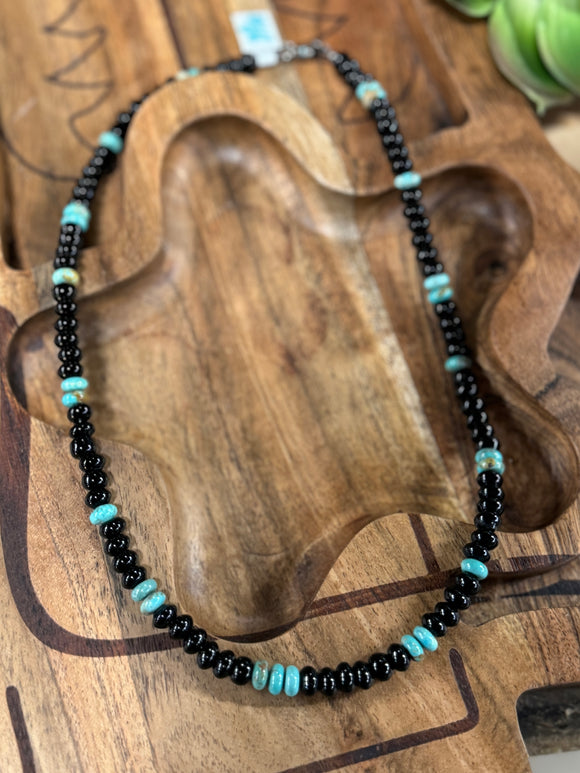 Black Onyx & Turquoise Necklace