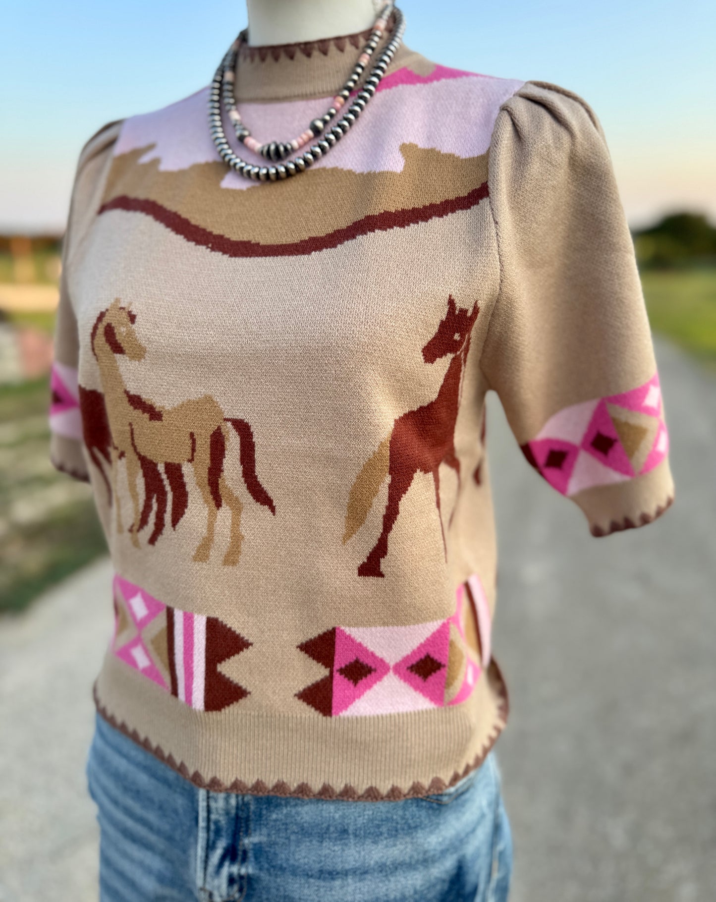 Colorful Cowgirl Knit Top