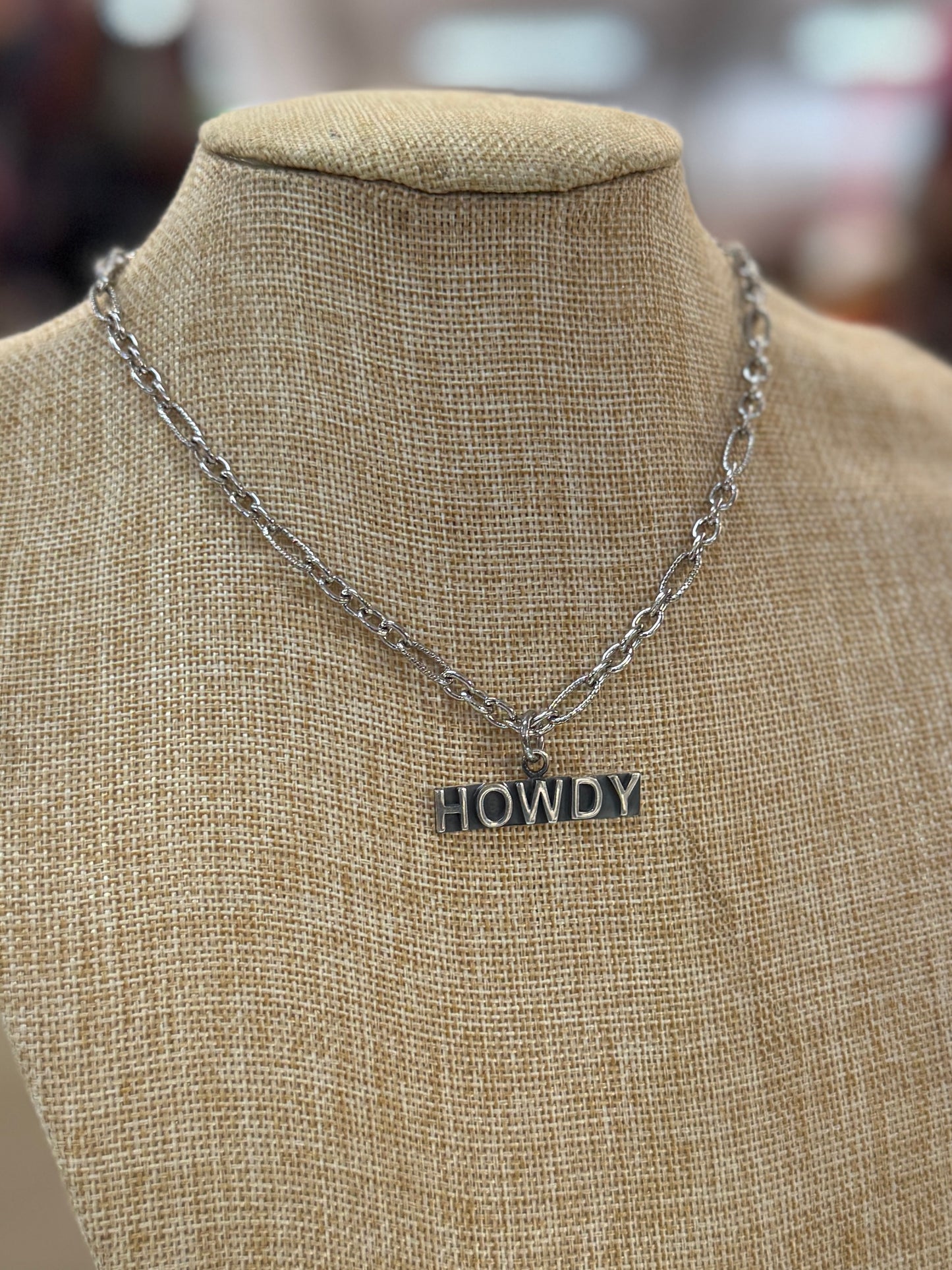 Silver Howdy Chain Necklace