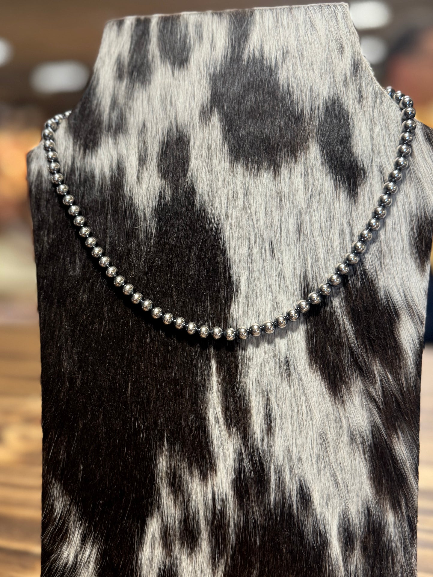 6mm Sterling Silver Navajo Pearl Necklace