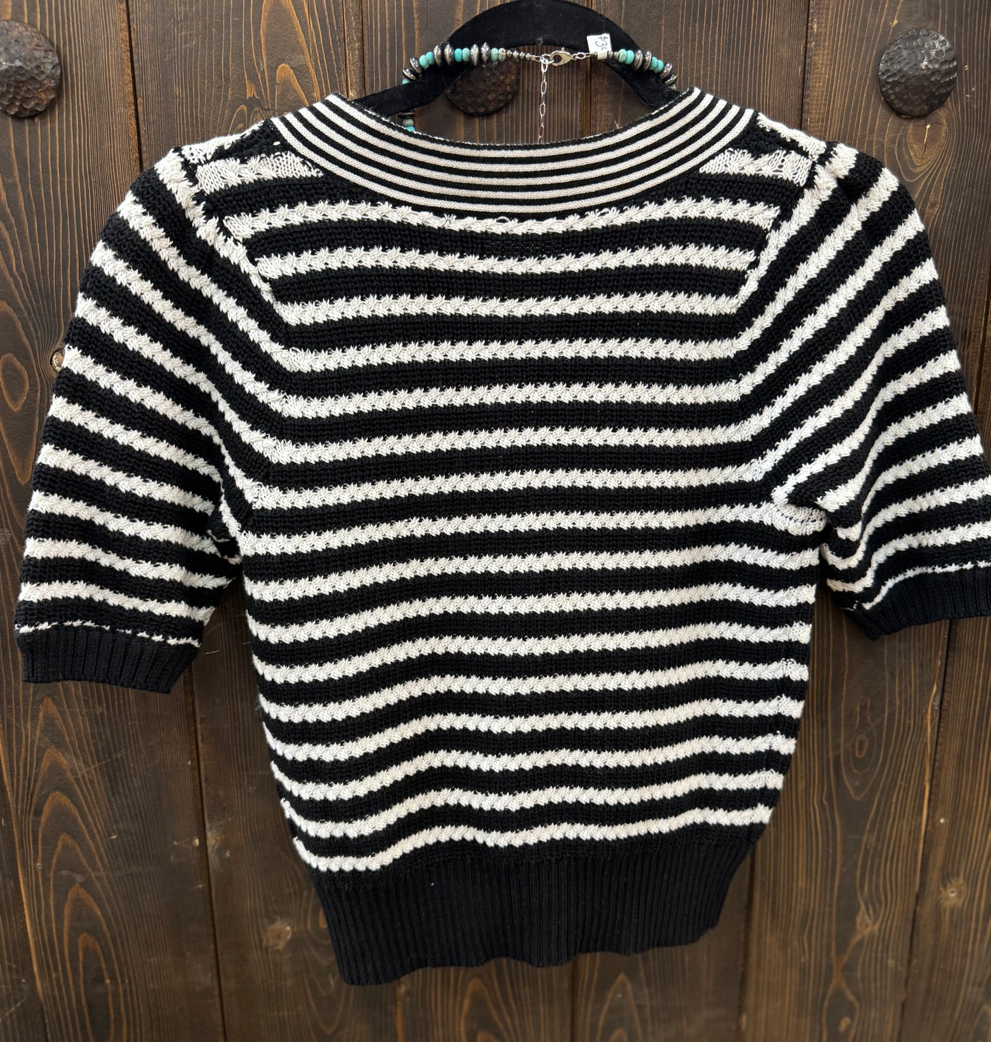 Knit Stripe Bow Top