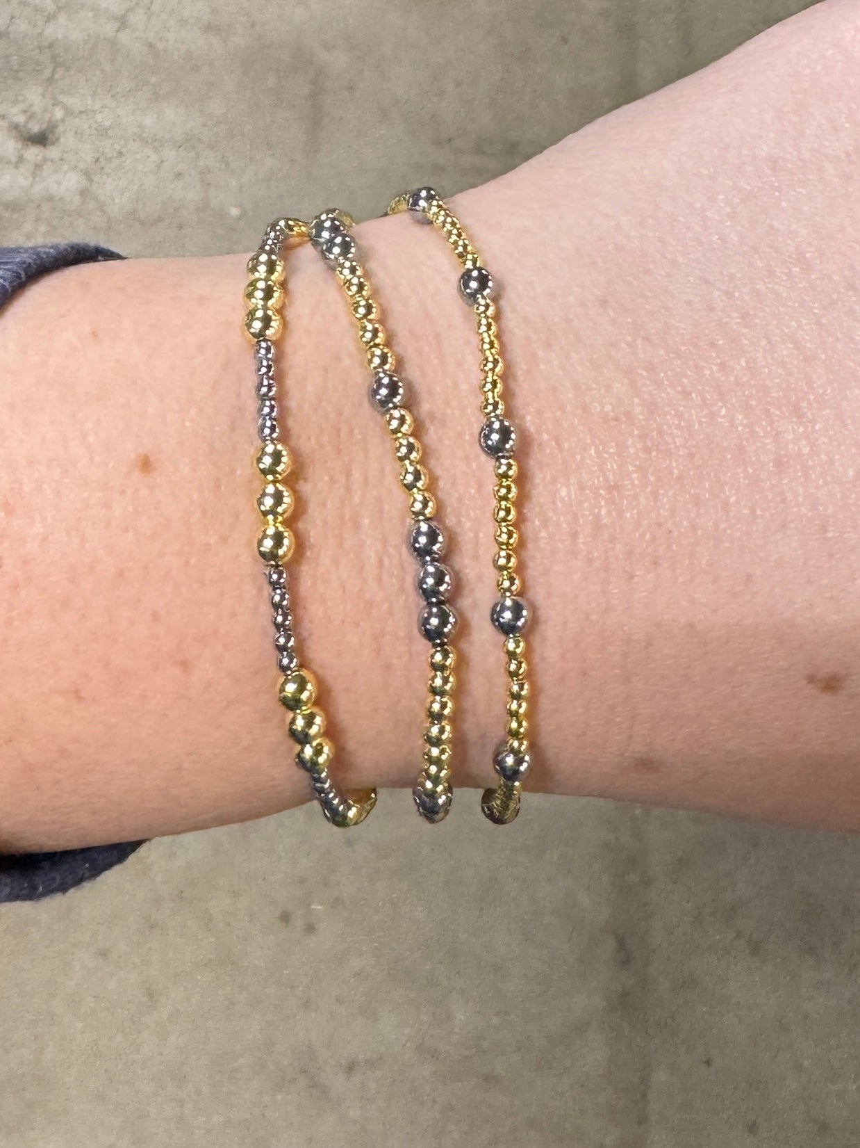 Two-Tone Varied Bead Bracelet