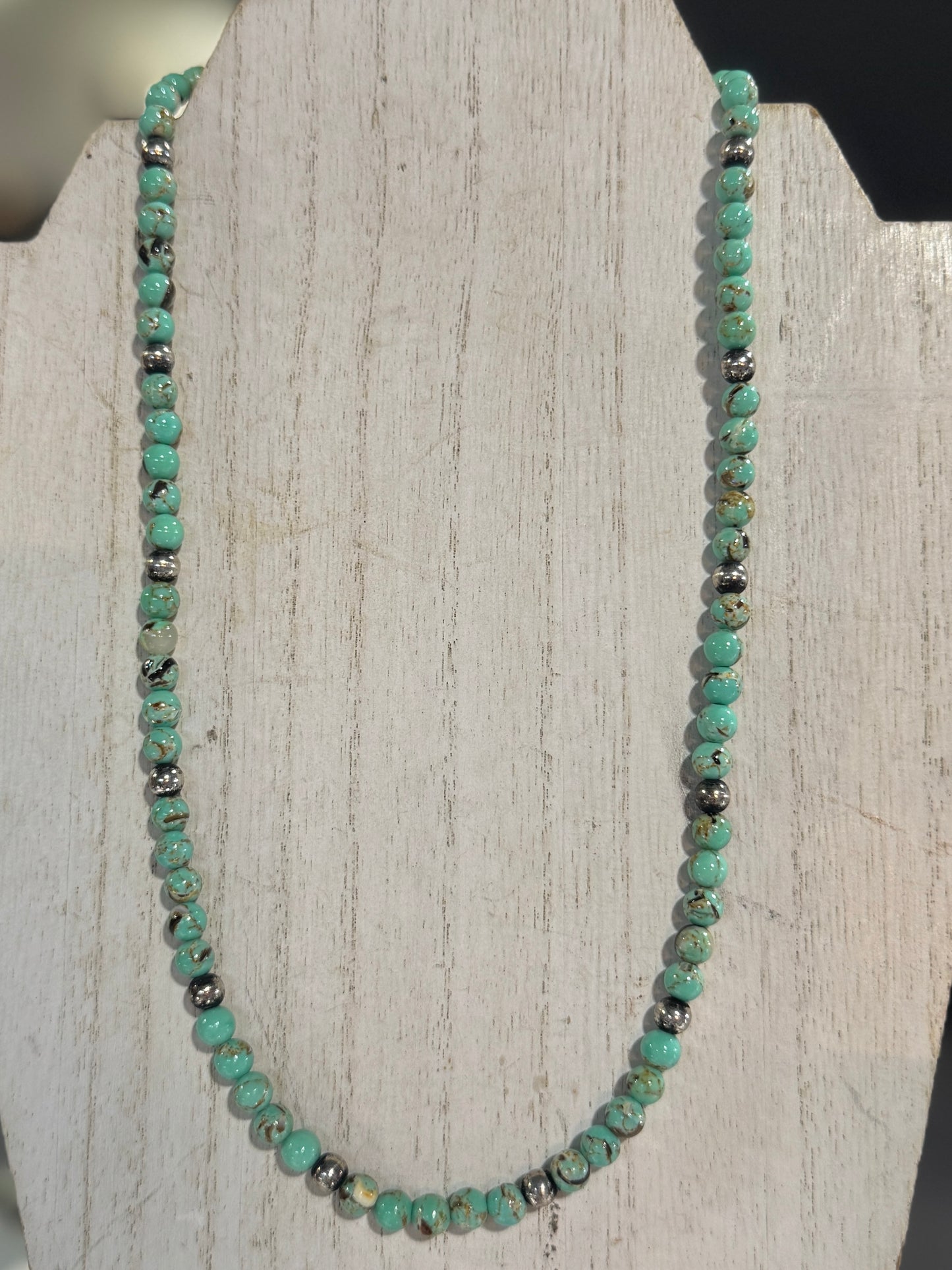 {Huntress} Green & Pearl Necklace