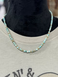 Gold & Turquoise Beaded Necklace