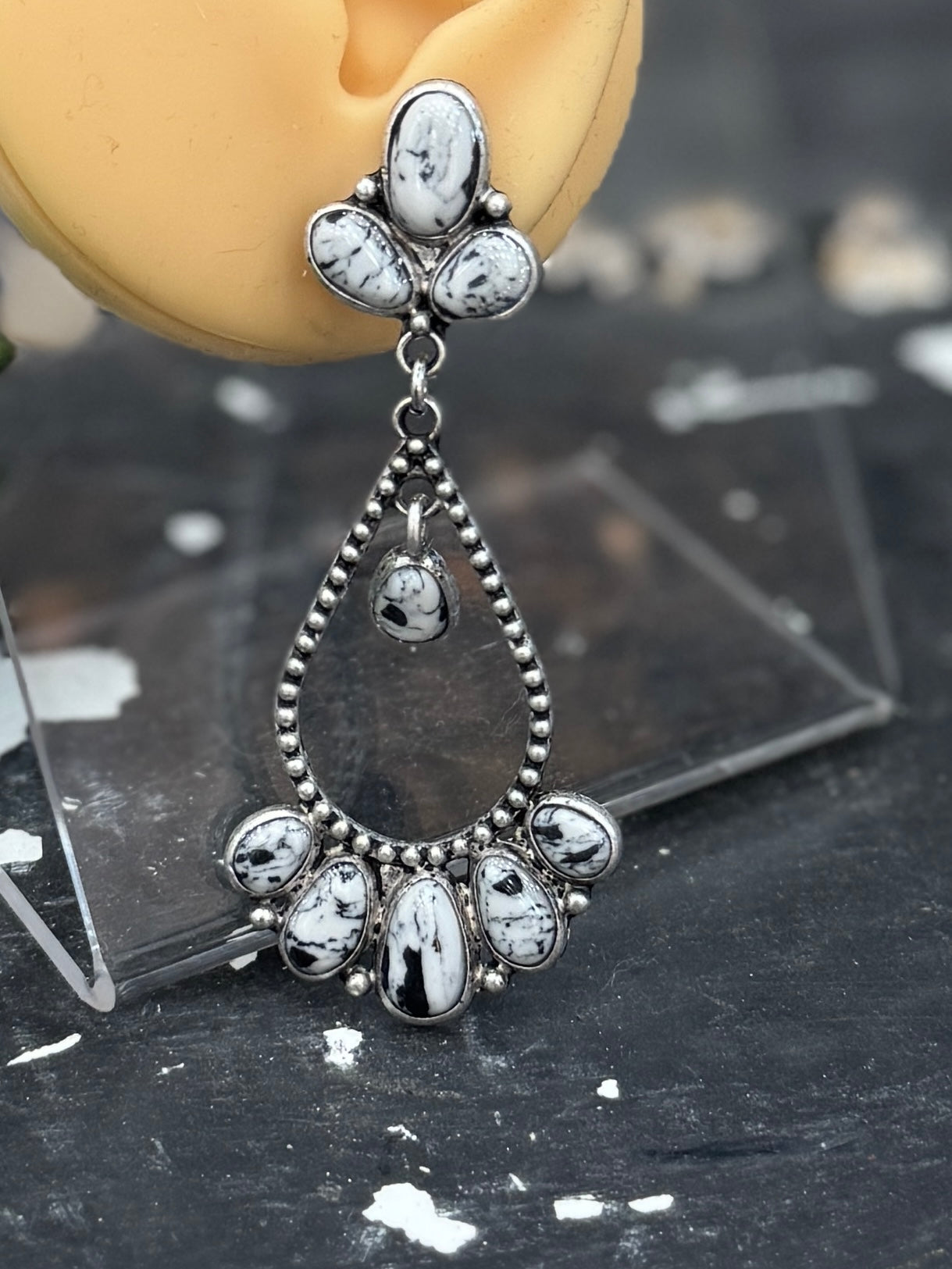 Chandelier {White} Earrings