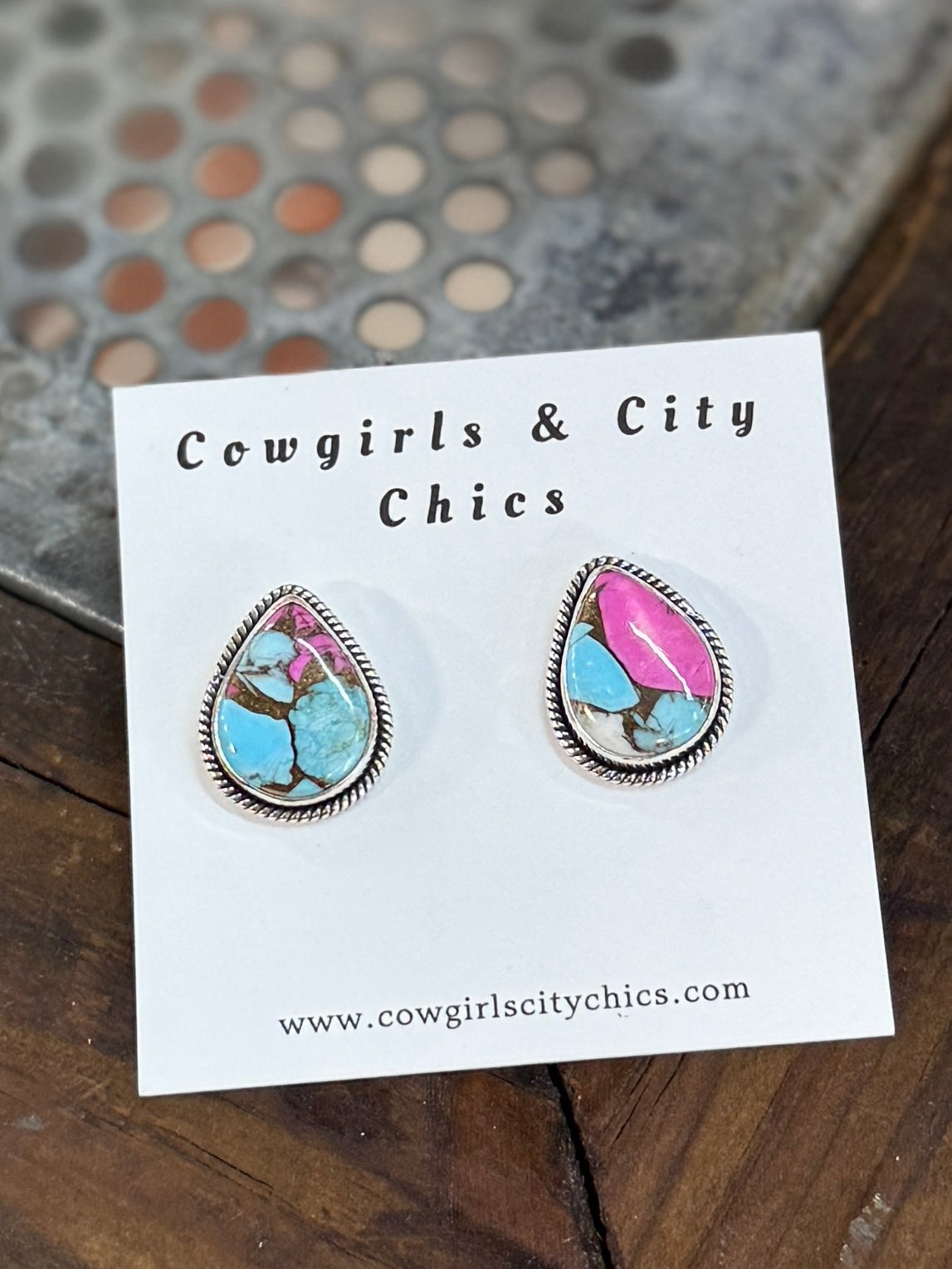 Cotton Candy Teardrop Earrings