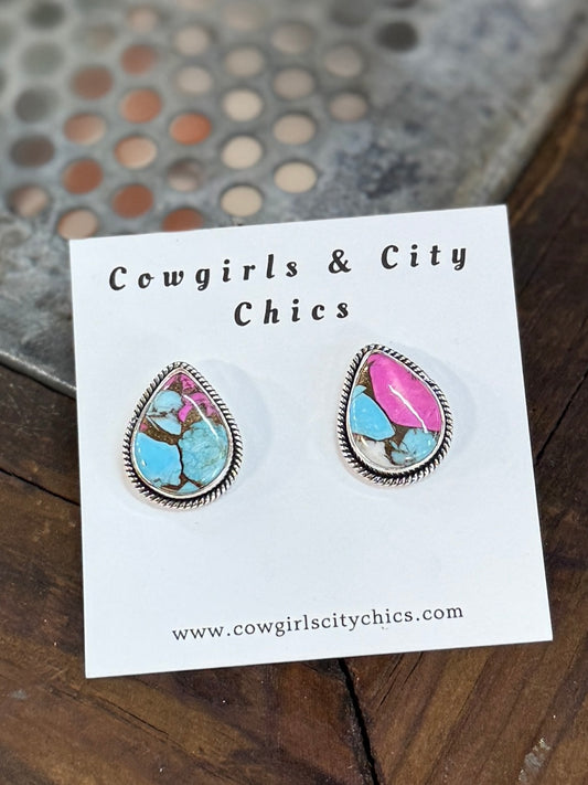 Cotton Candy Teardrop Earrings